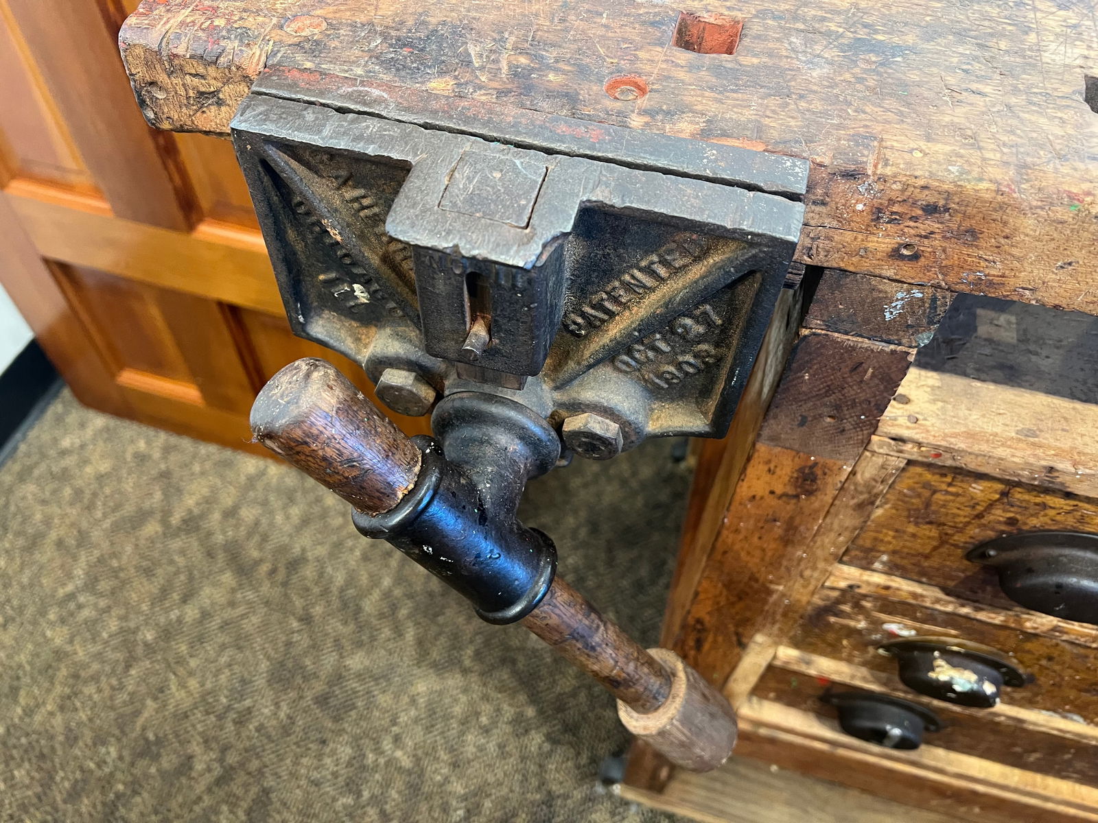 Oak Workbench w/Itron Vice - 2