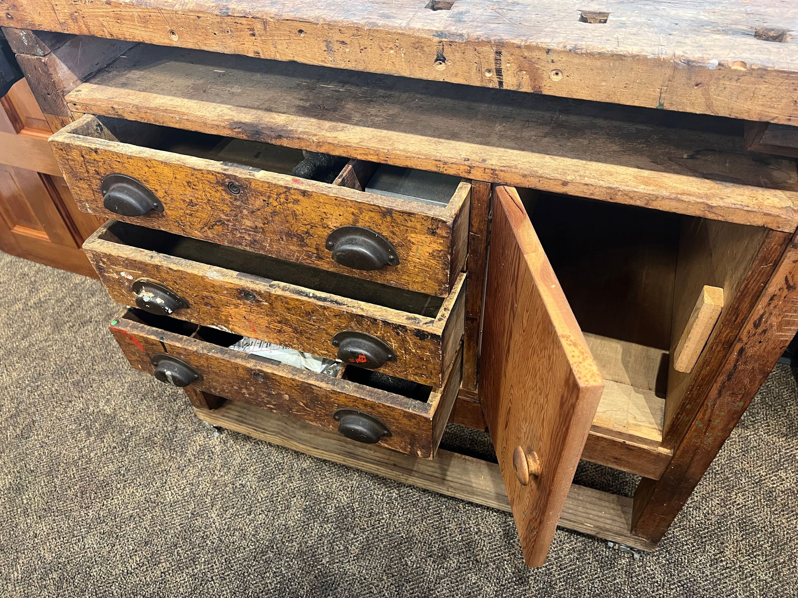 Oak Workbench w/Itron Vice - 6