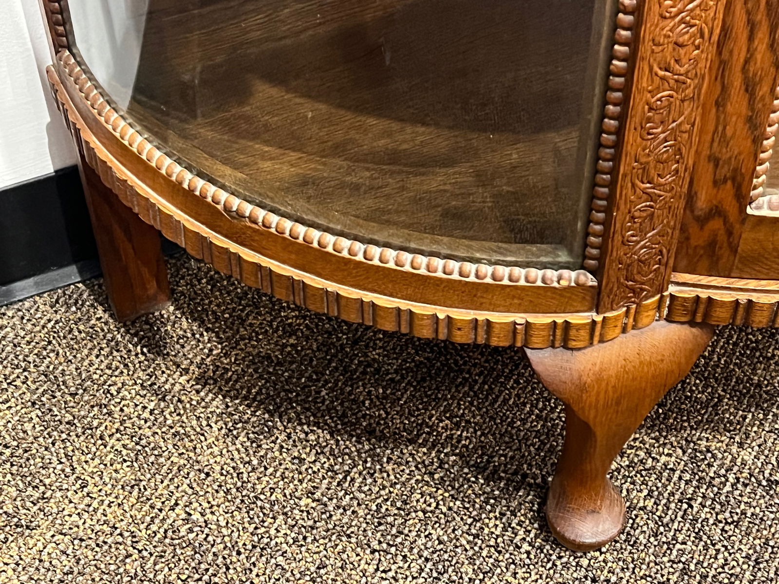 Oak Bow Front Cabinet - 4