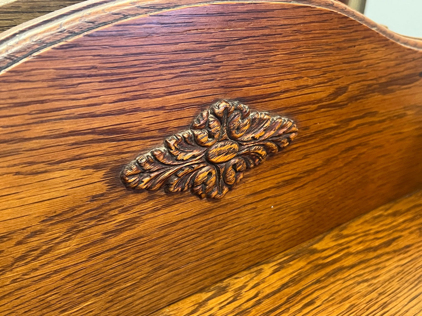 Oak Bow Front Cabinet - 6