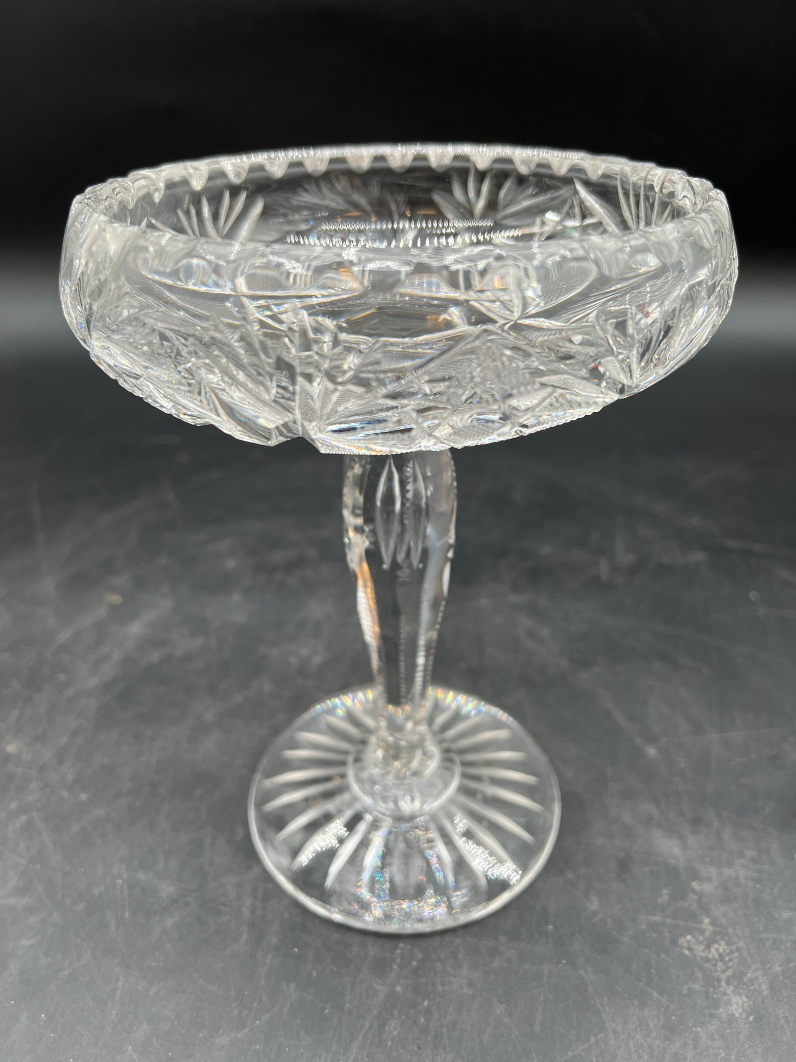 American Brilliant Period Cut Glass Pedestal Compote (1 of 5)
