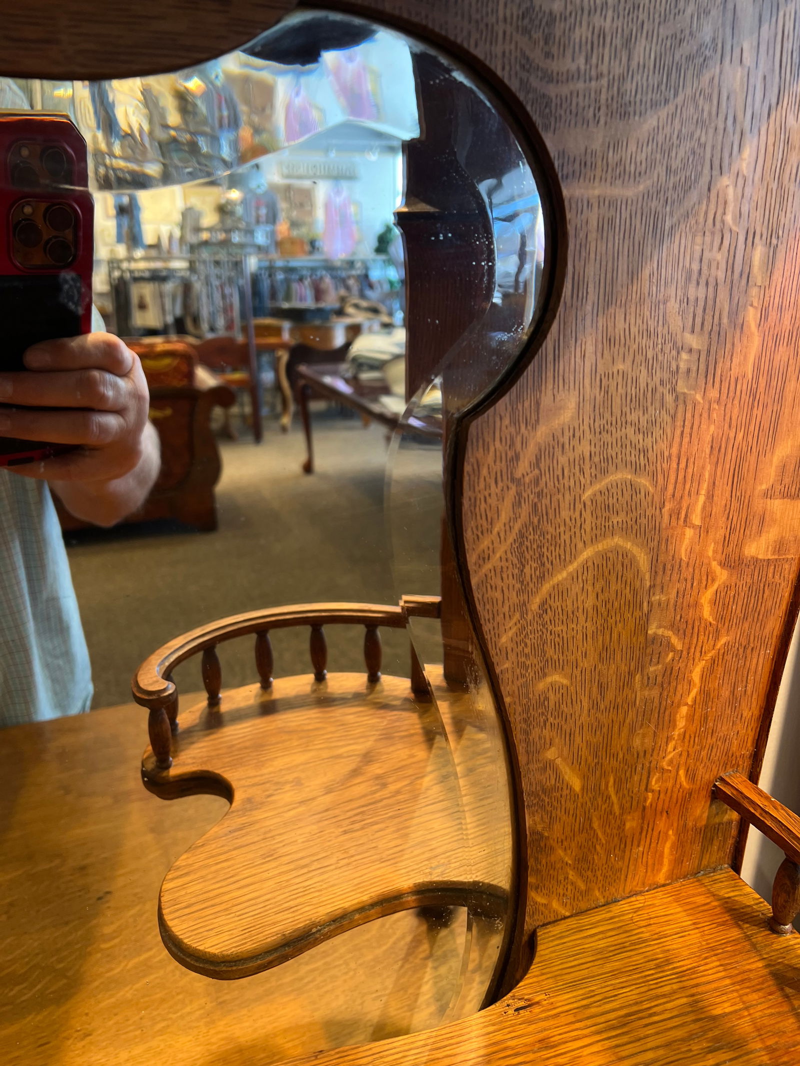 Oak Sideboard w/Mirror - 4