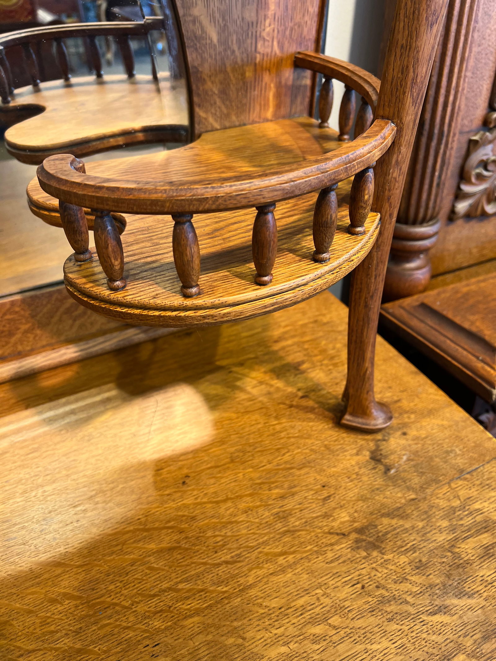 Oak Sideboard w/Mirror - 5