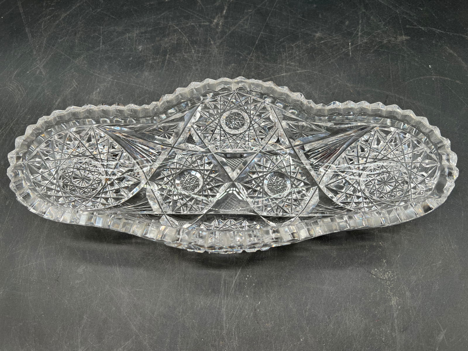 Cut Glass Serving Dish - 2
