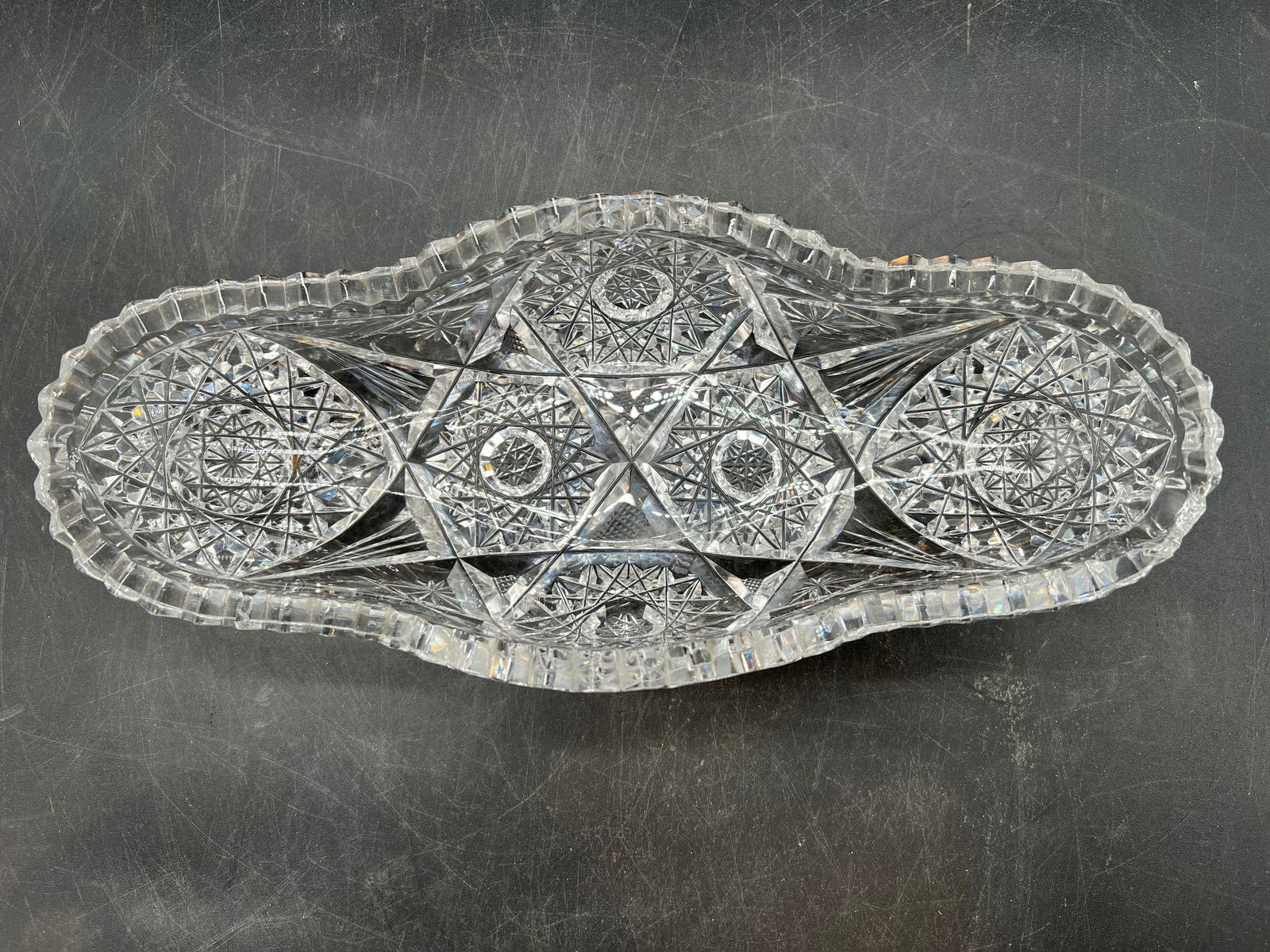 Cut Glass Serving Dish - 3