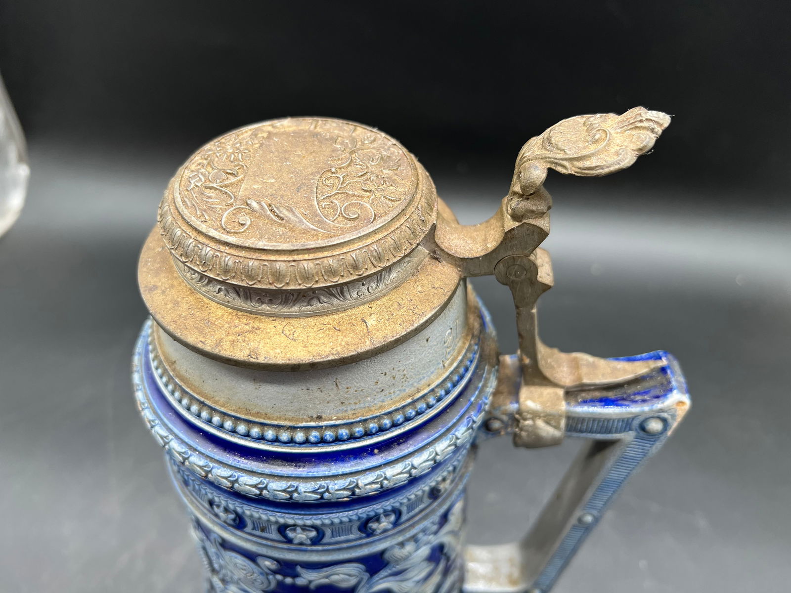 German Westerwald Lidded Beer Stein - 4