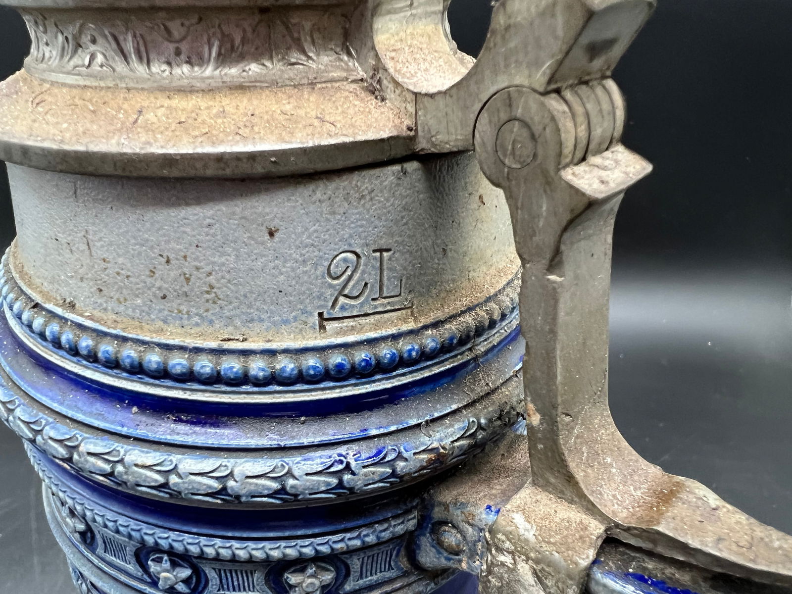 German Westerwald Lidded Beer Stein - 7