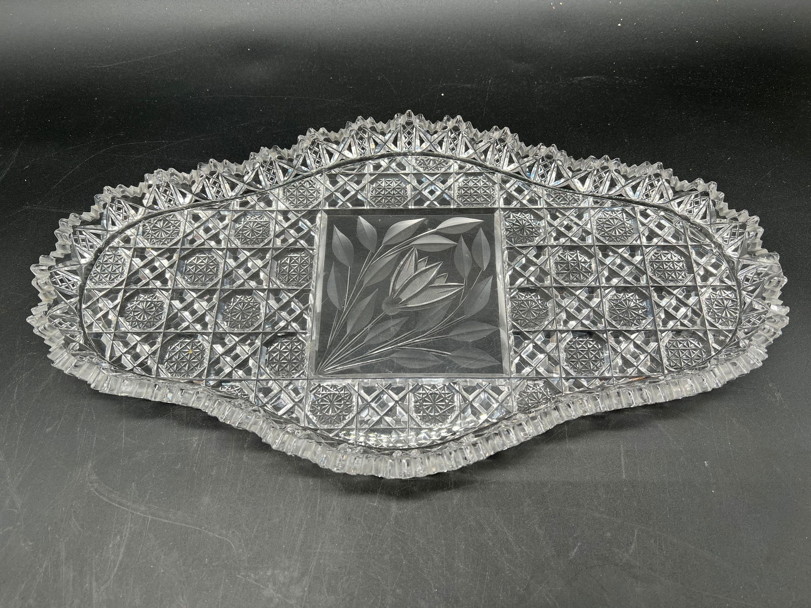 Cut Glass Serving Tray - 2