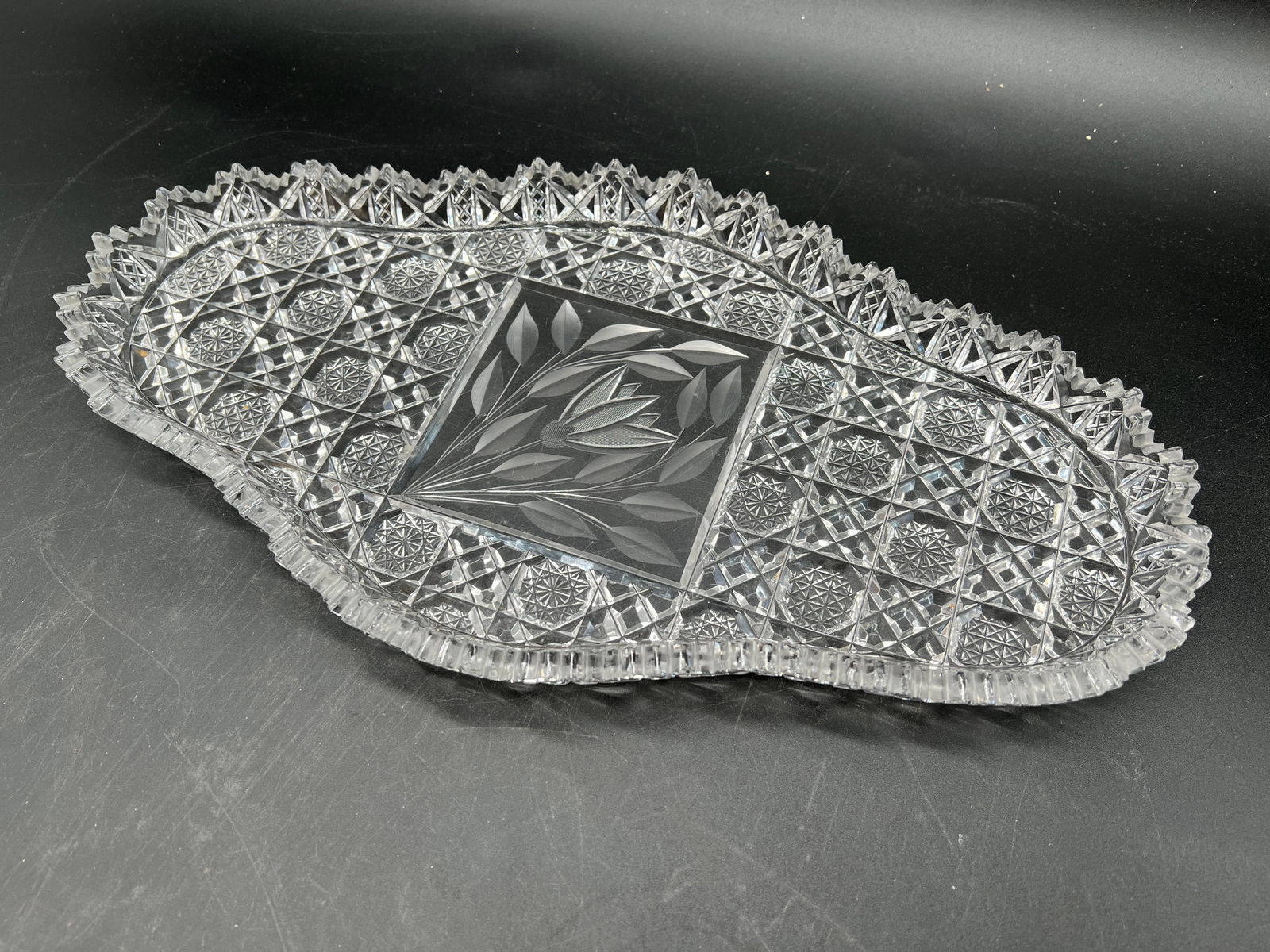 Cut Glass Serving Tray - 3