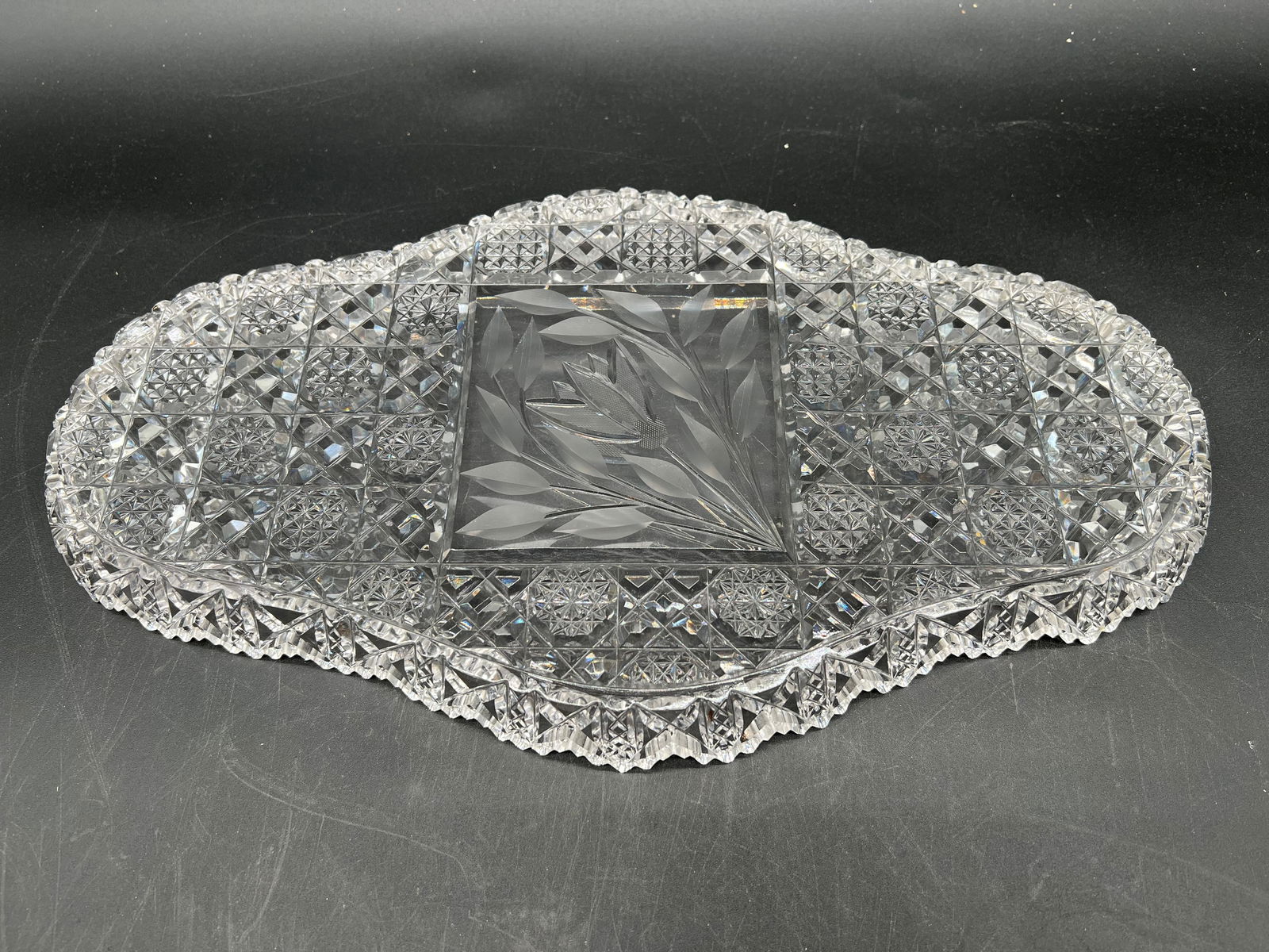 Cut Glass Serving Tray - 4