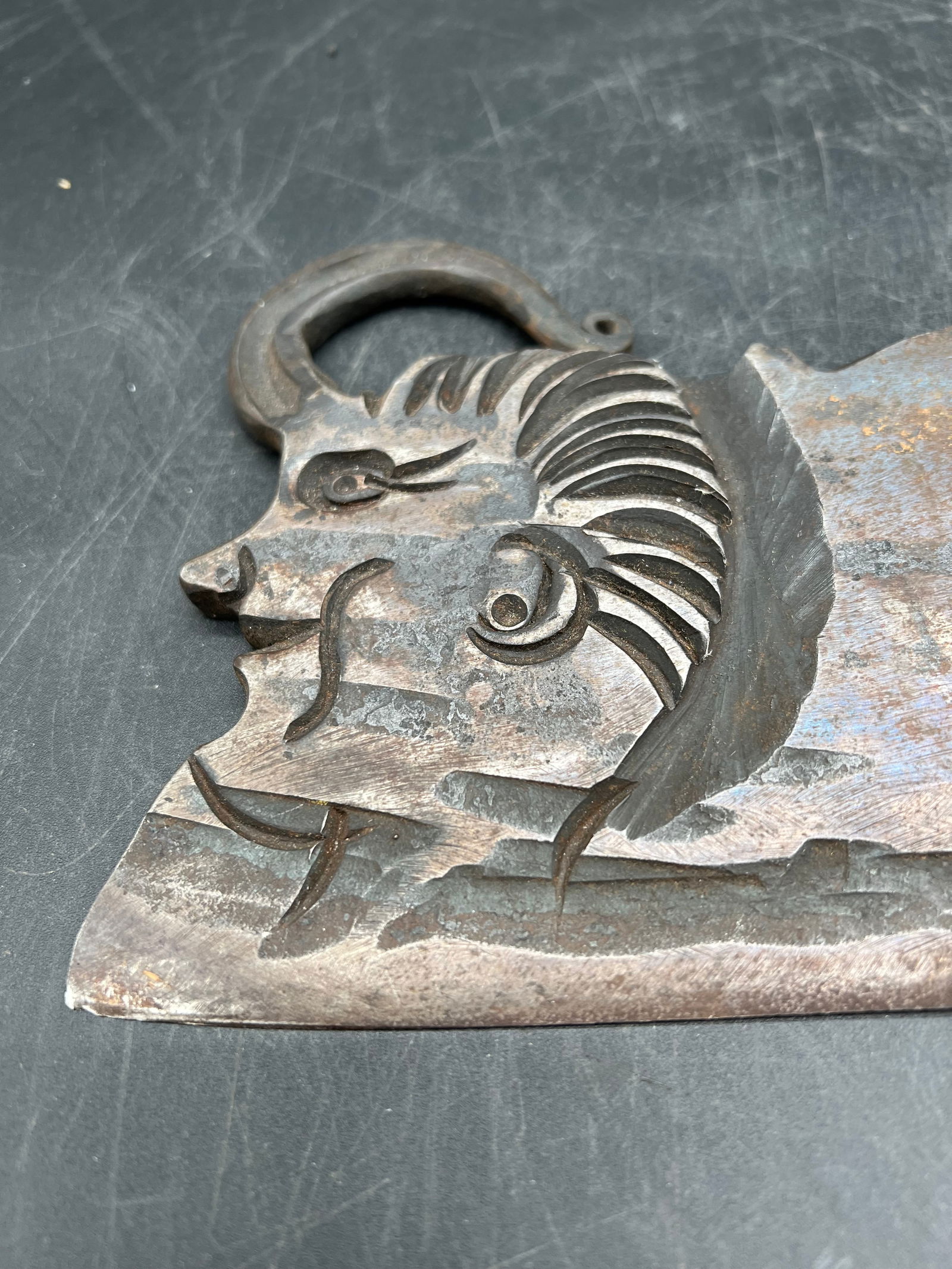 Hand Forged Clever with Face - 5