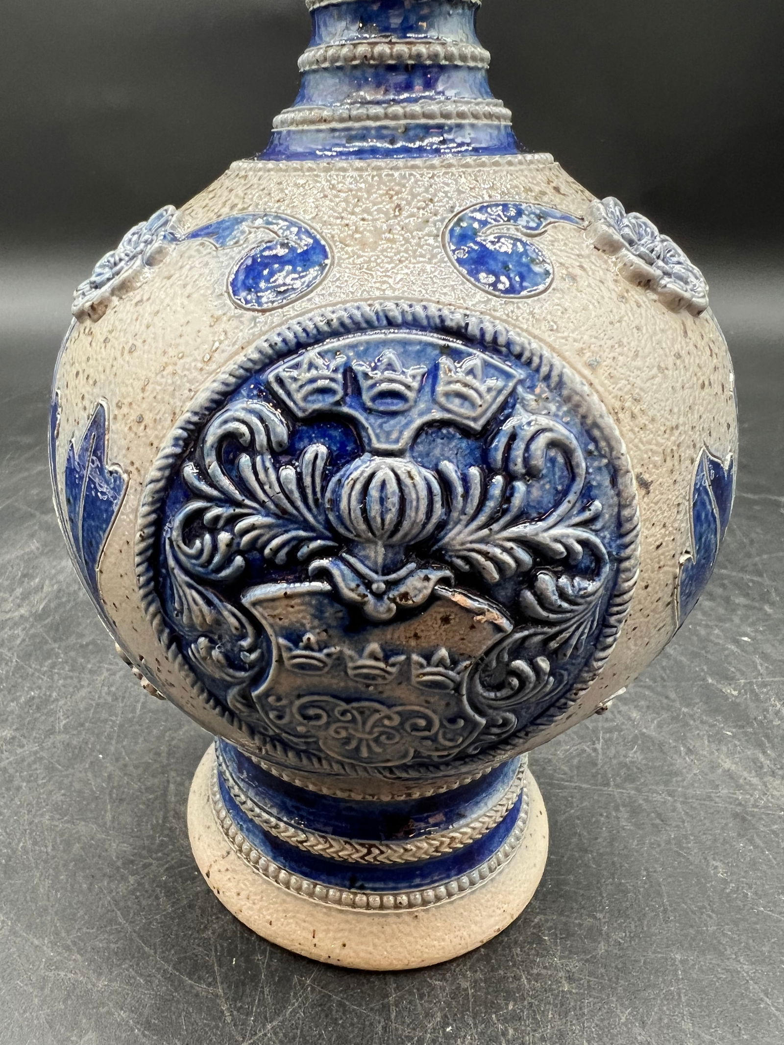 German Westerwald Salt Glaze Bottle - 4