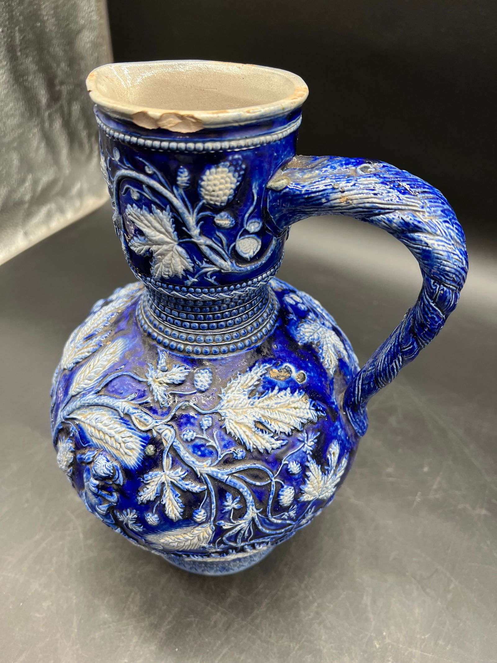 German Westerwald Salt Glaze Pitcher - 2