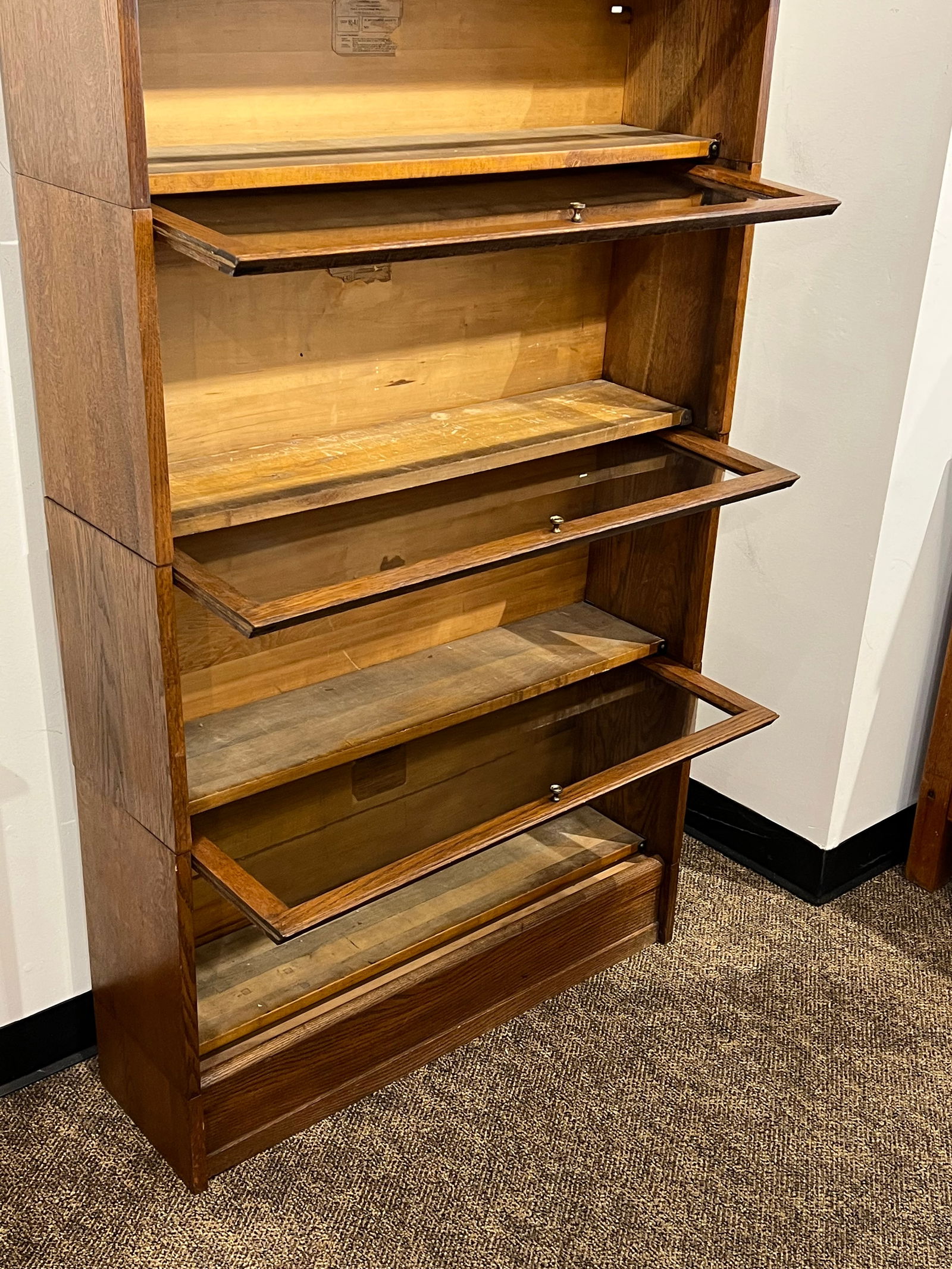 7 Stack Oak Lundstrom Barrister Bookcase - 5