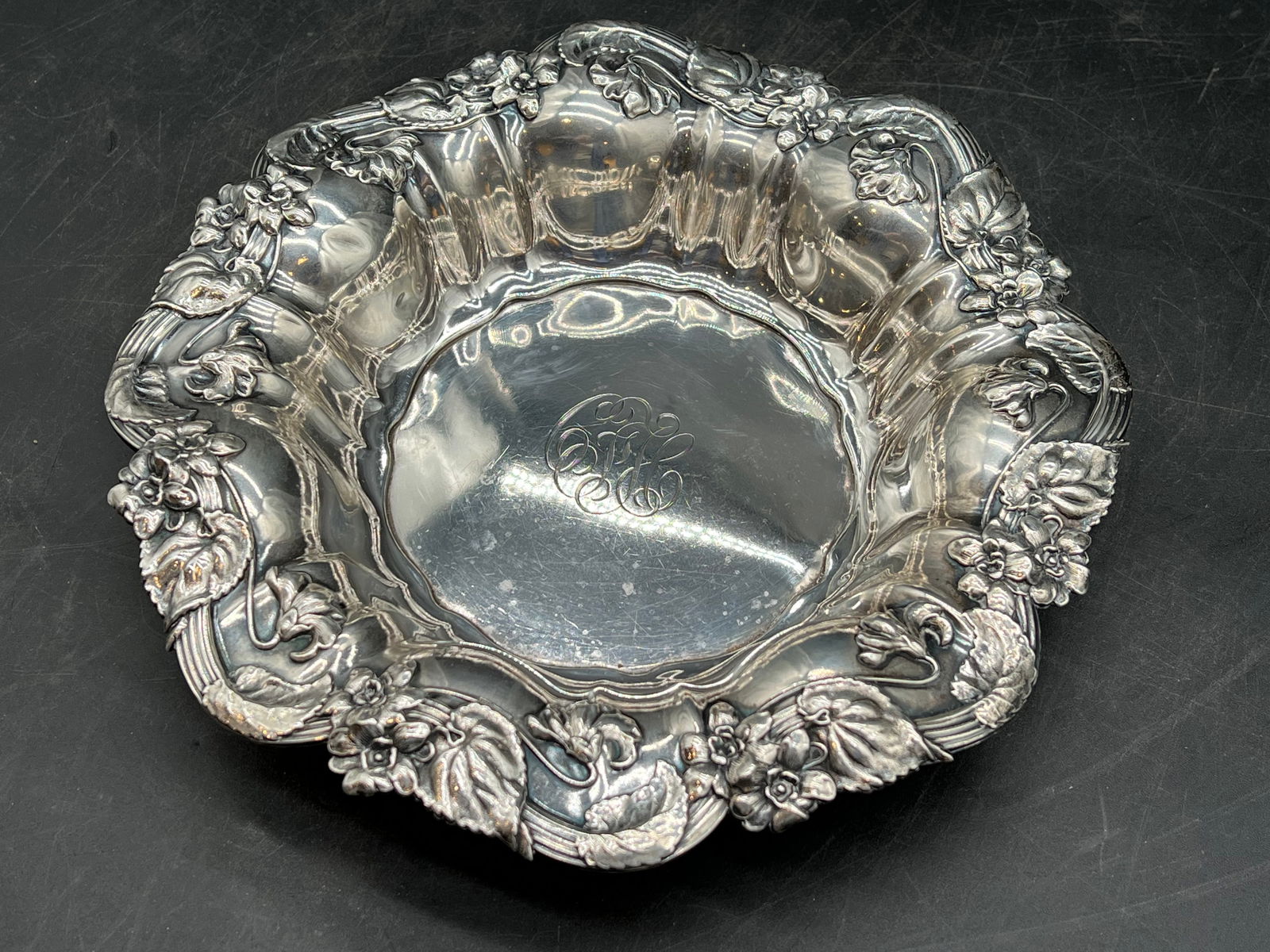 Sterling Silver Monogrammed Serving Bowl - 2
