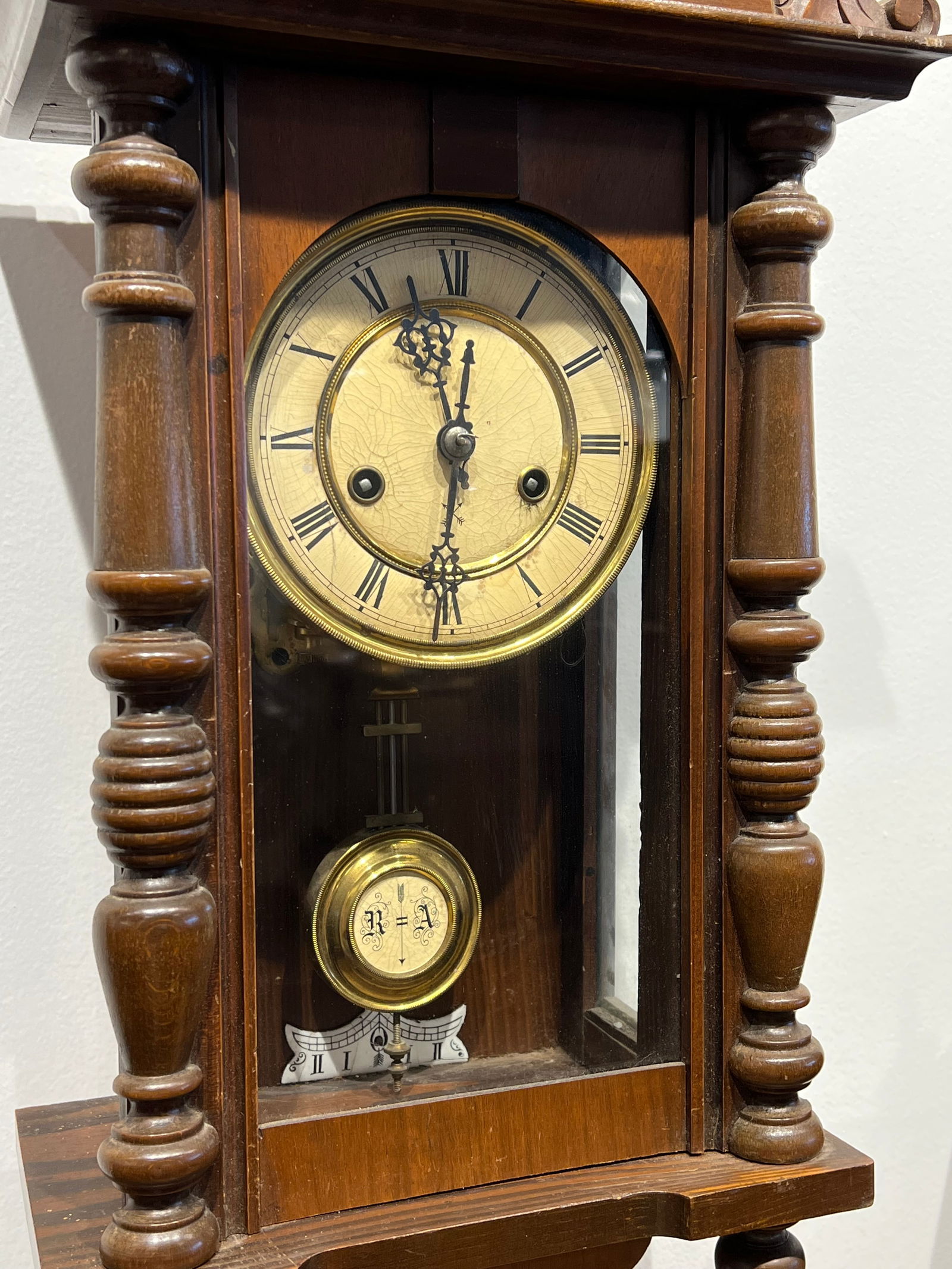 German Wall Hanging Clock w/RA Pendulum - 3