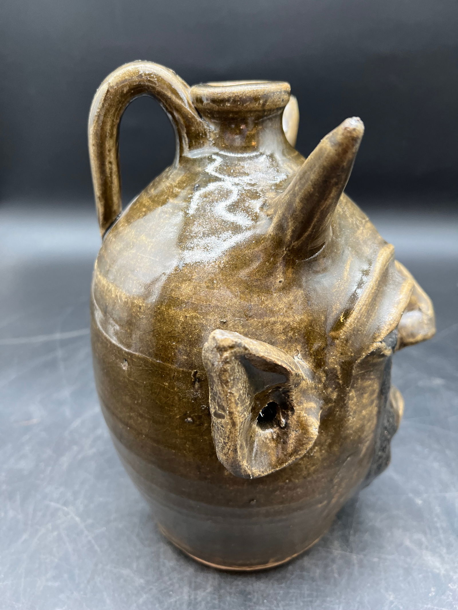 David Meaders Pottery Face Jug - 4