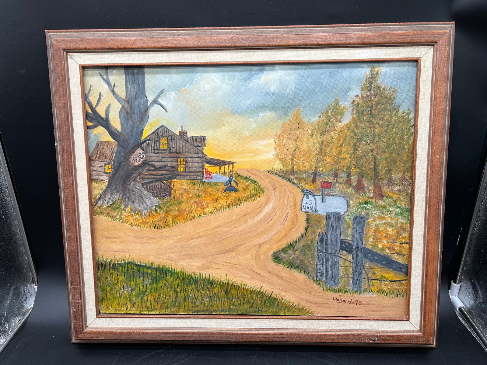 Signed Holland Oil on Canvas - Old Farm House: Signed Holland Oil on Canvas - Old Farm House