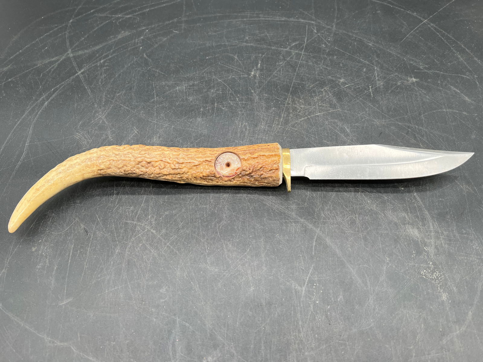 Long Handled Handmade Antler Hunting Knife (1 of 5)