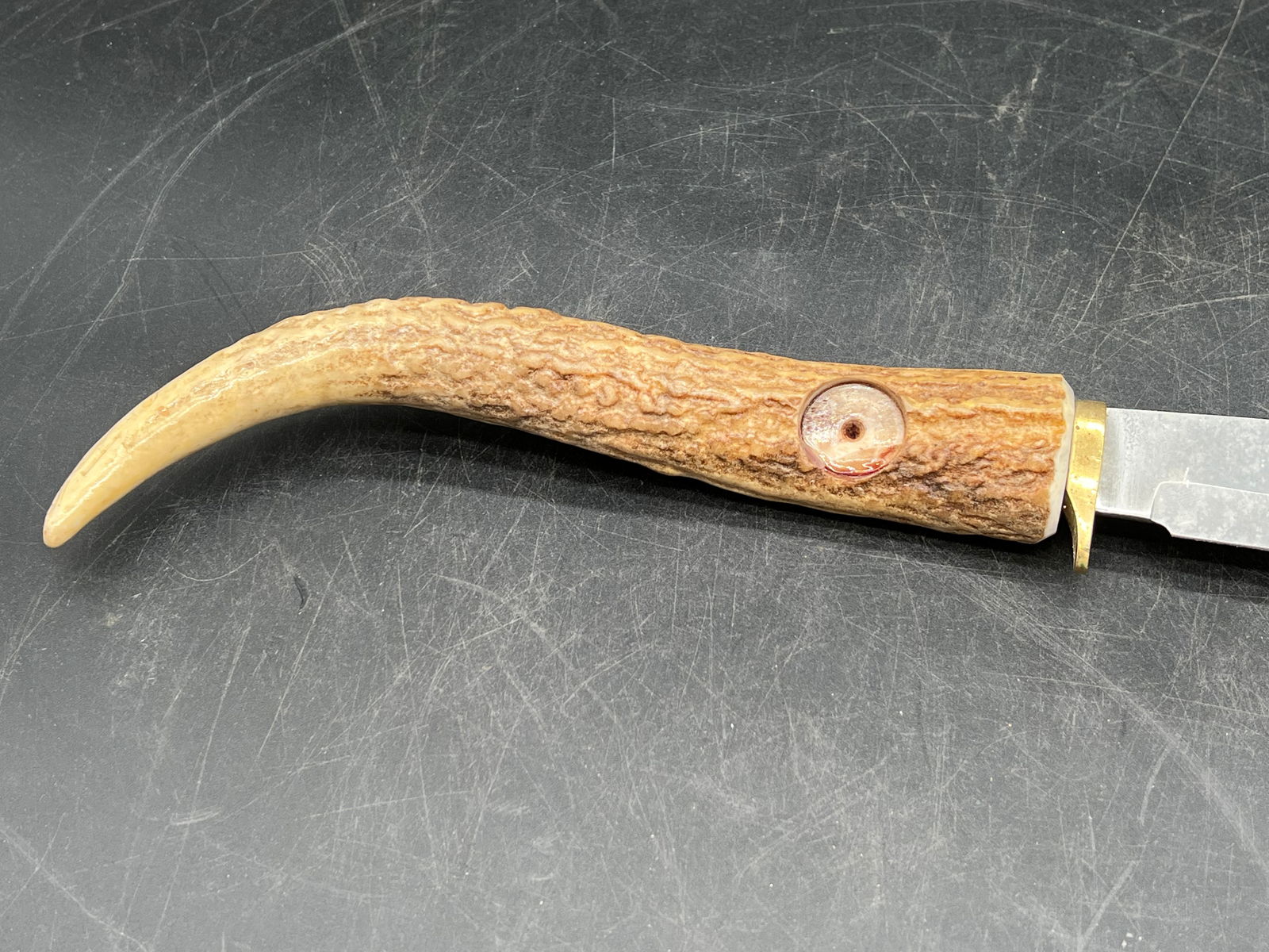 Long Handled Handmade Antler Hunting Knife - 4