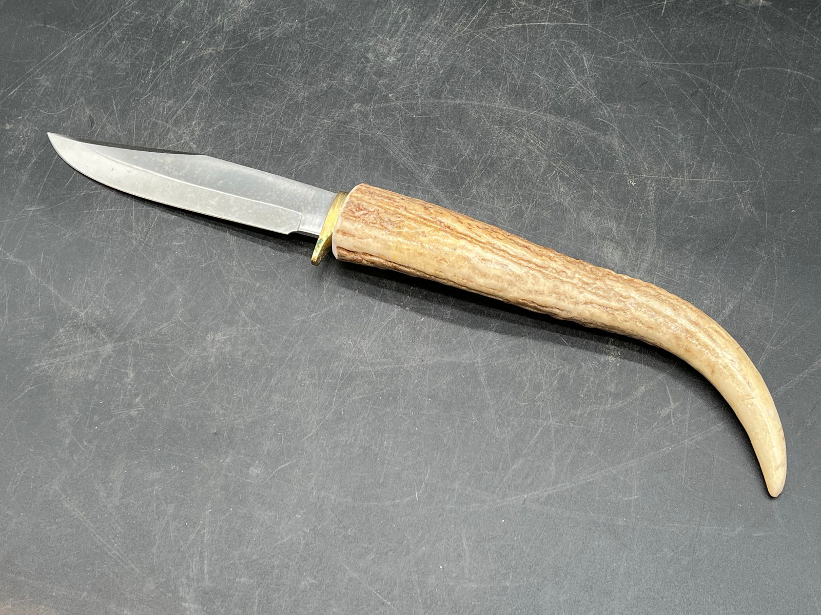 Long Handled Handmade Antler Hunting Knife - 5