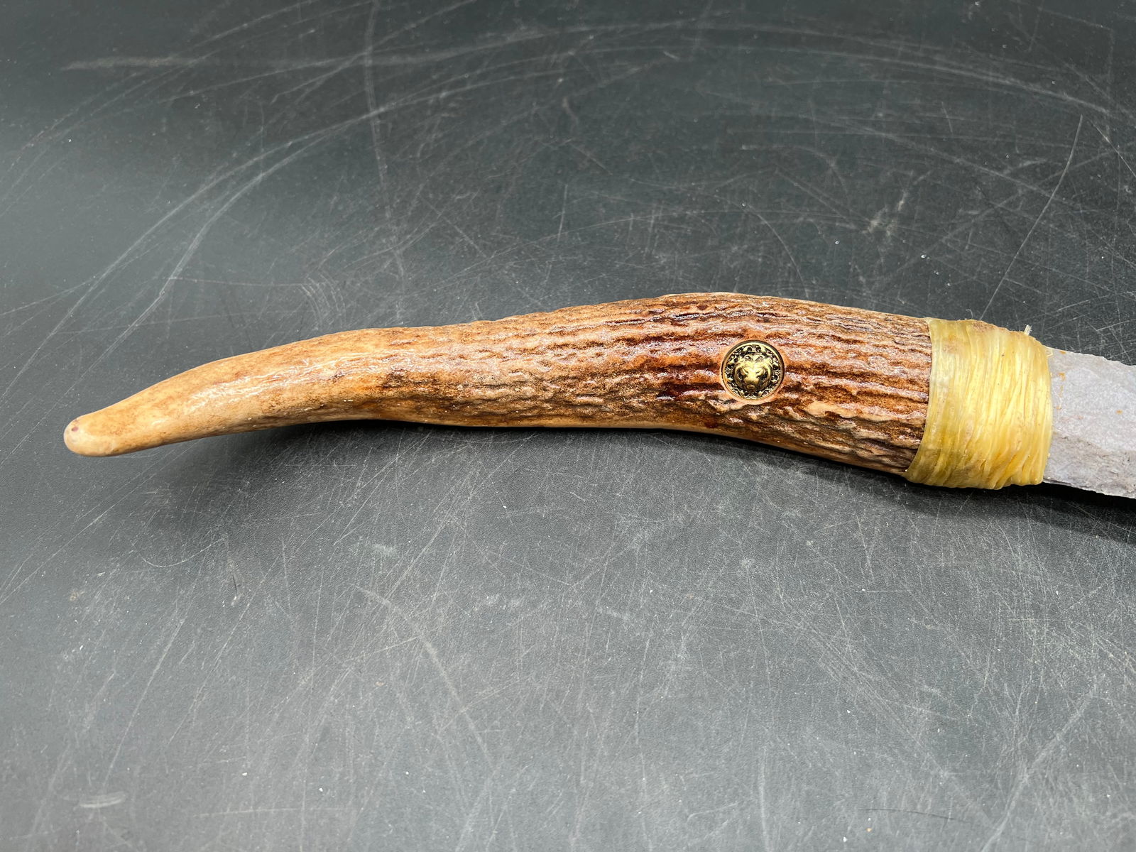 Long Antler Handled Handmade Knife - 4