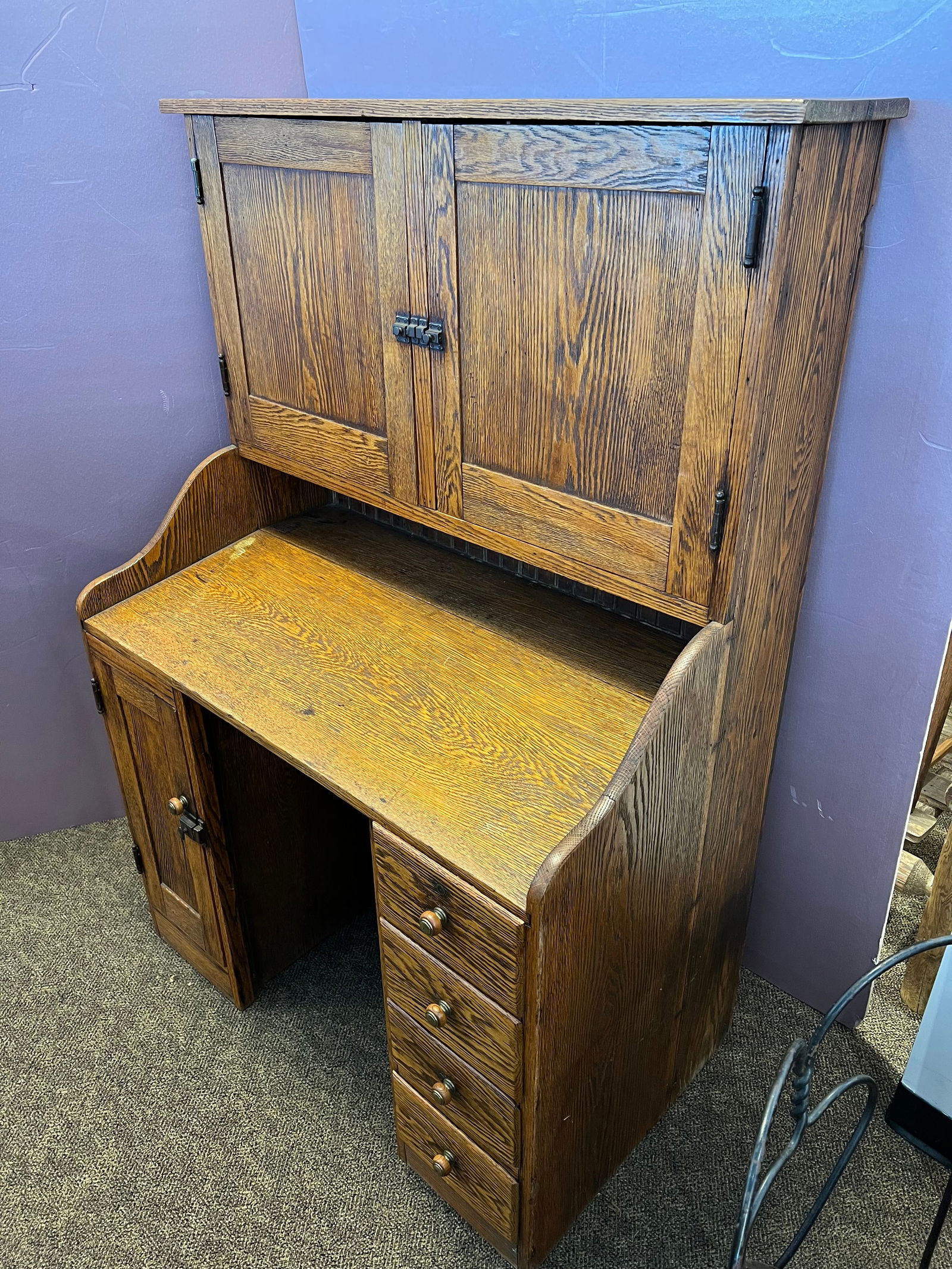 Oak Primitive Desk - 2