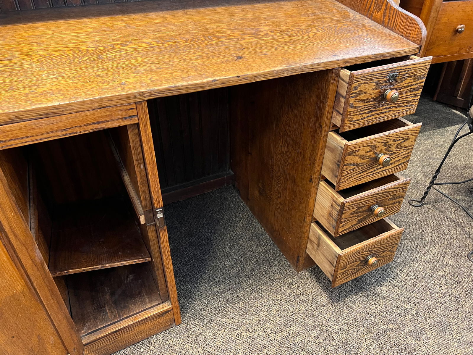 Oak Primitive Desk - 9