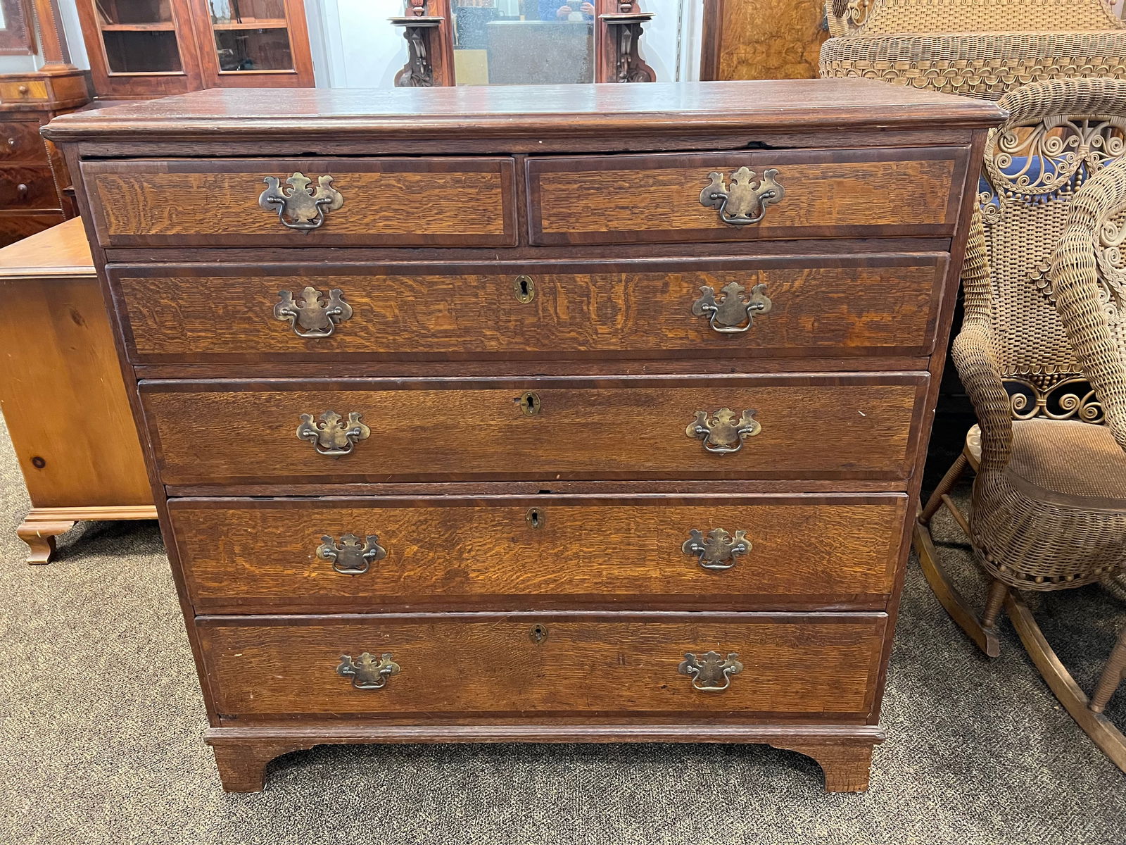 Oak Banded Mahogany George III 2 Over 4 Dresser (1 of 10)