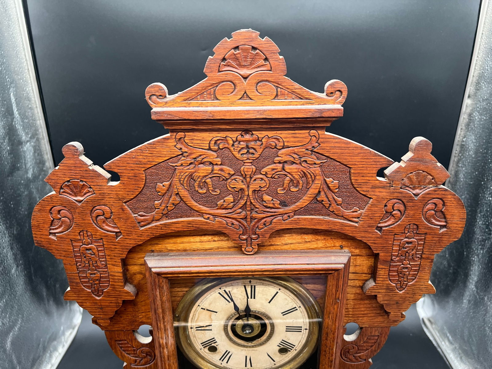 Seth Thomas Oak Mantle Clock - 3