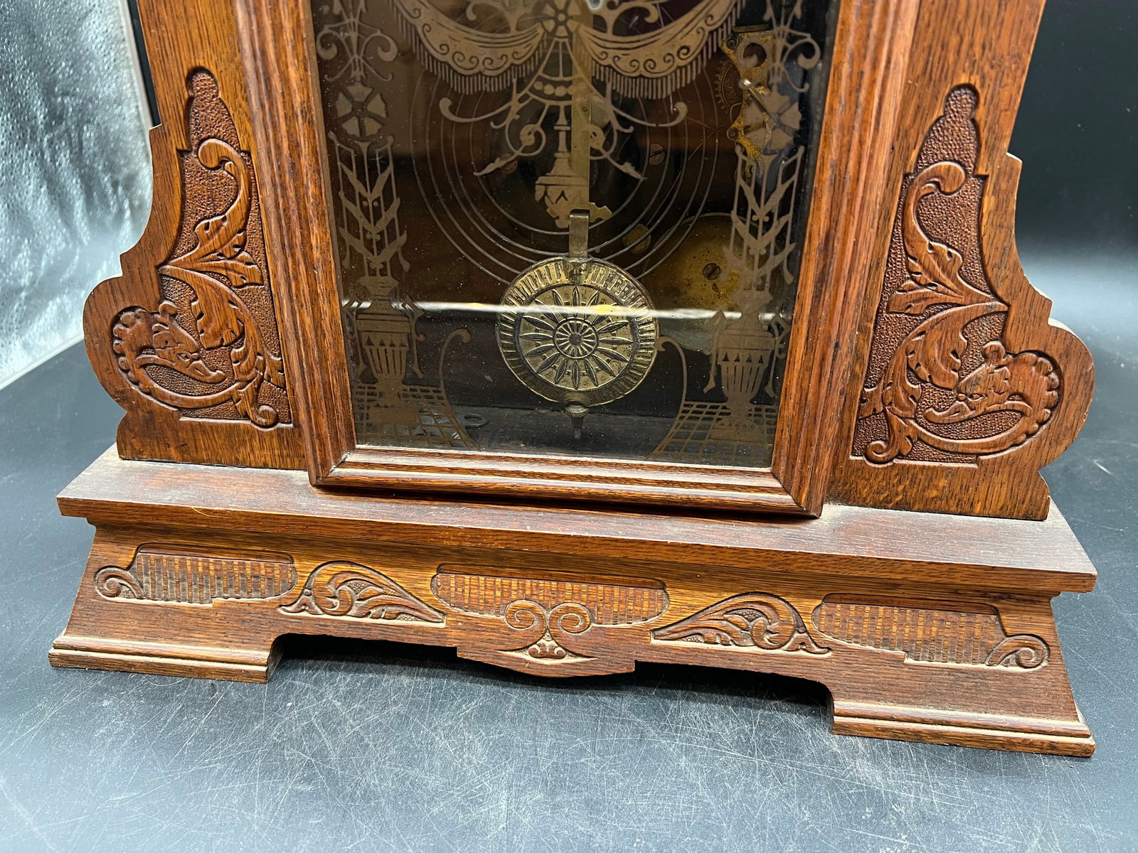 Seth Thomas Oak Mantle Clock - 4