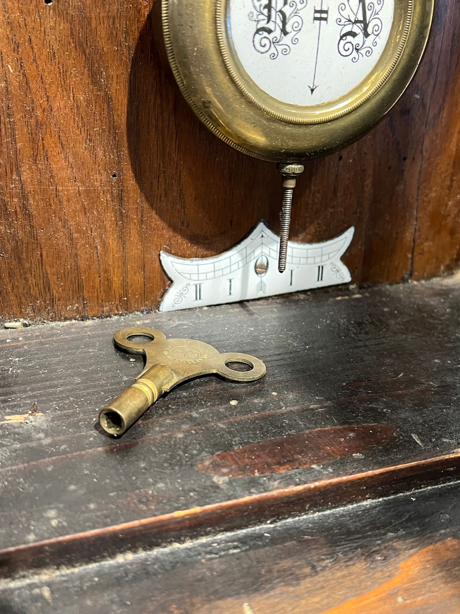 Wall Hanging Clock w/Porcelain Pendulum - 11