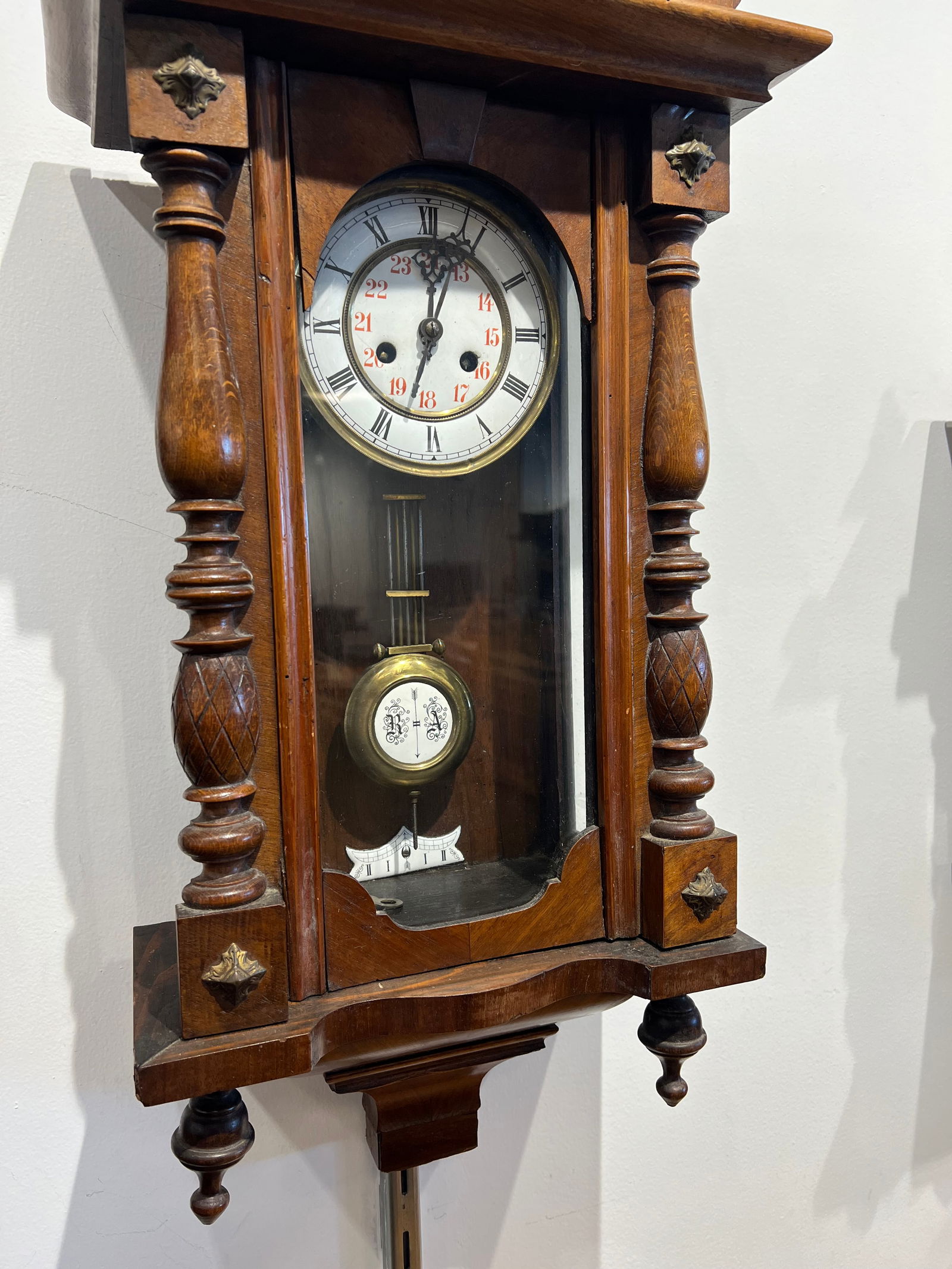 Wall Hanging Clock w/Porcelain Pendulum - 3