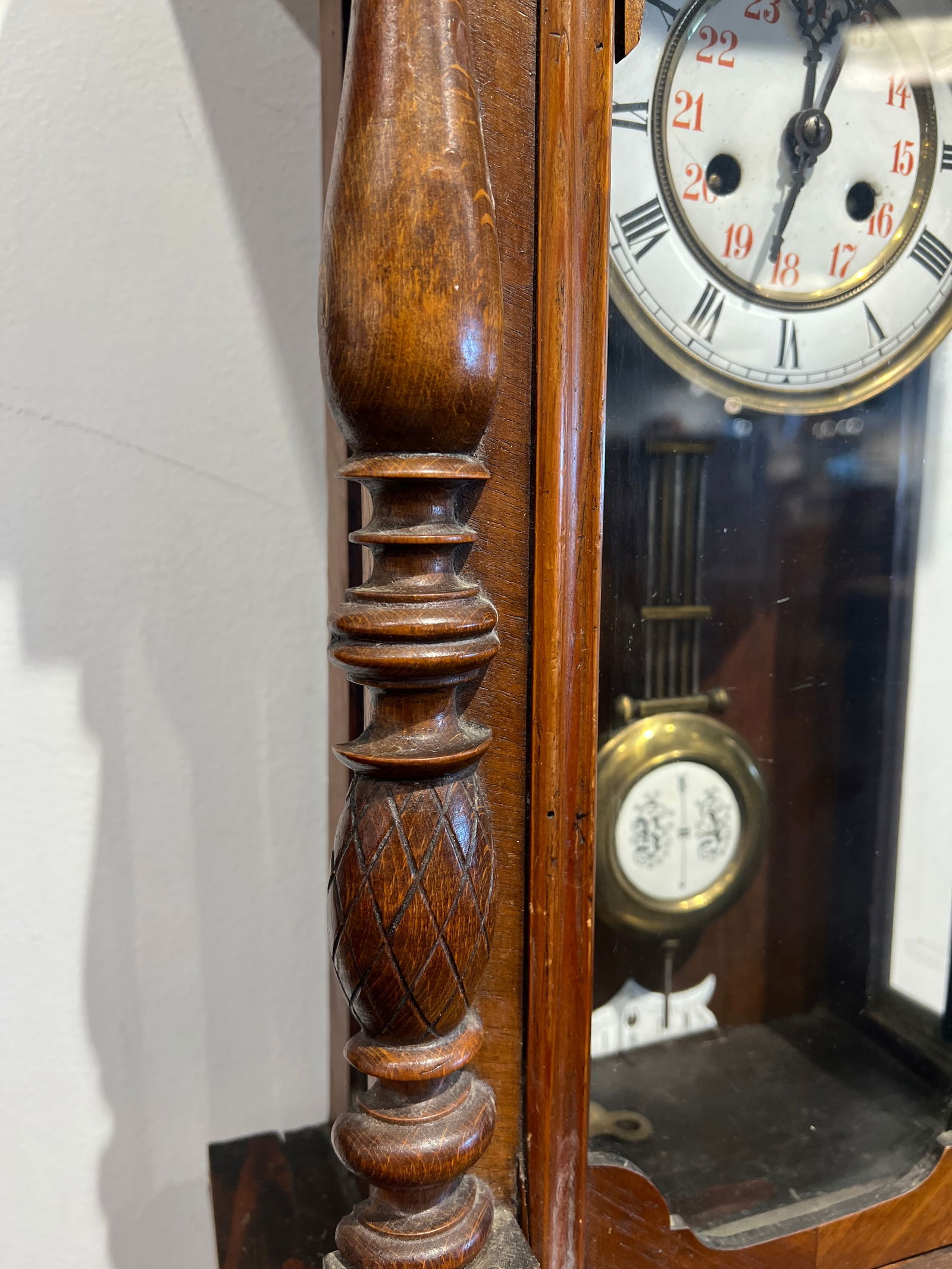 Wall Hanging Clock w/Porcelain Pendulum - 5