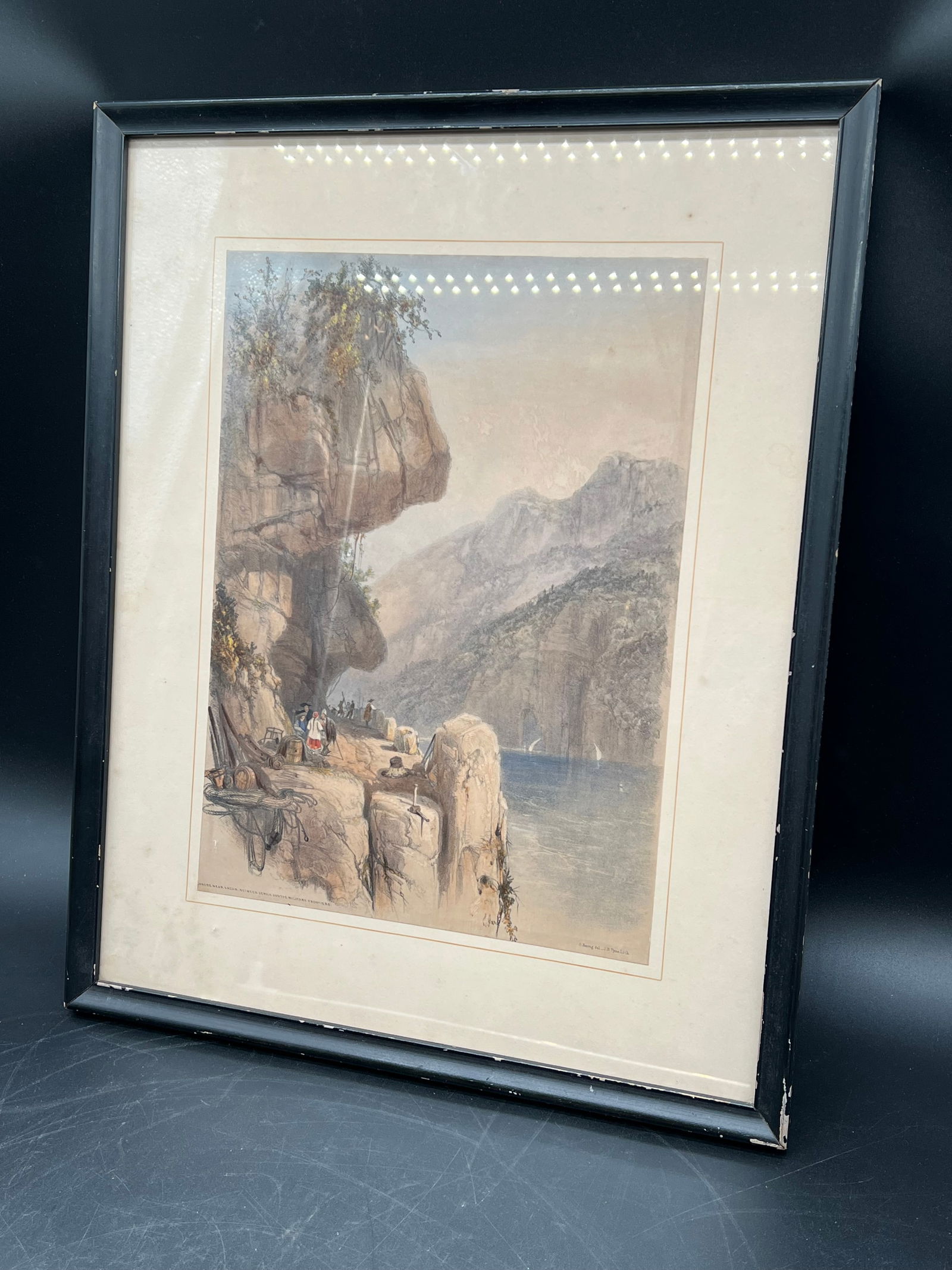 Early Print - Mountainside Harbor Scene (1 of 7)