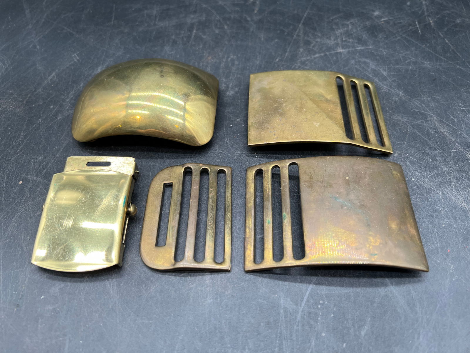 Lot of 5 Brass Belt Buckles (1 of 5)