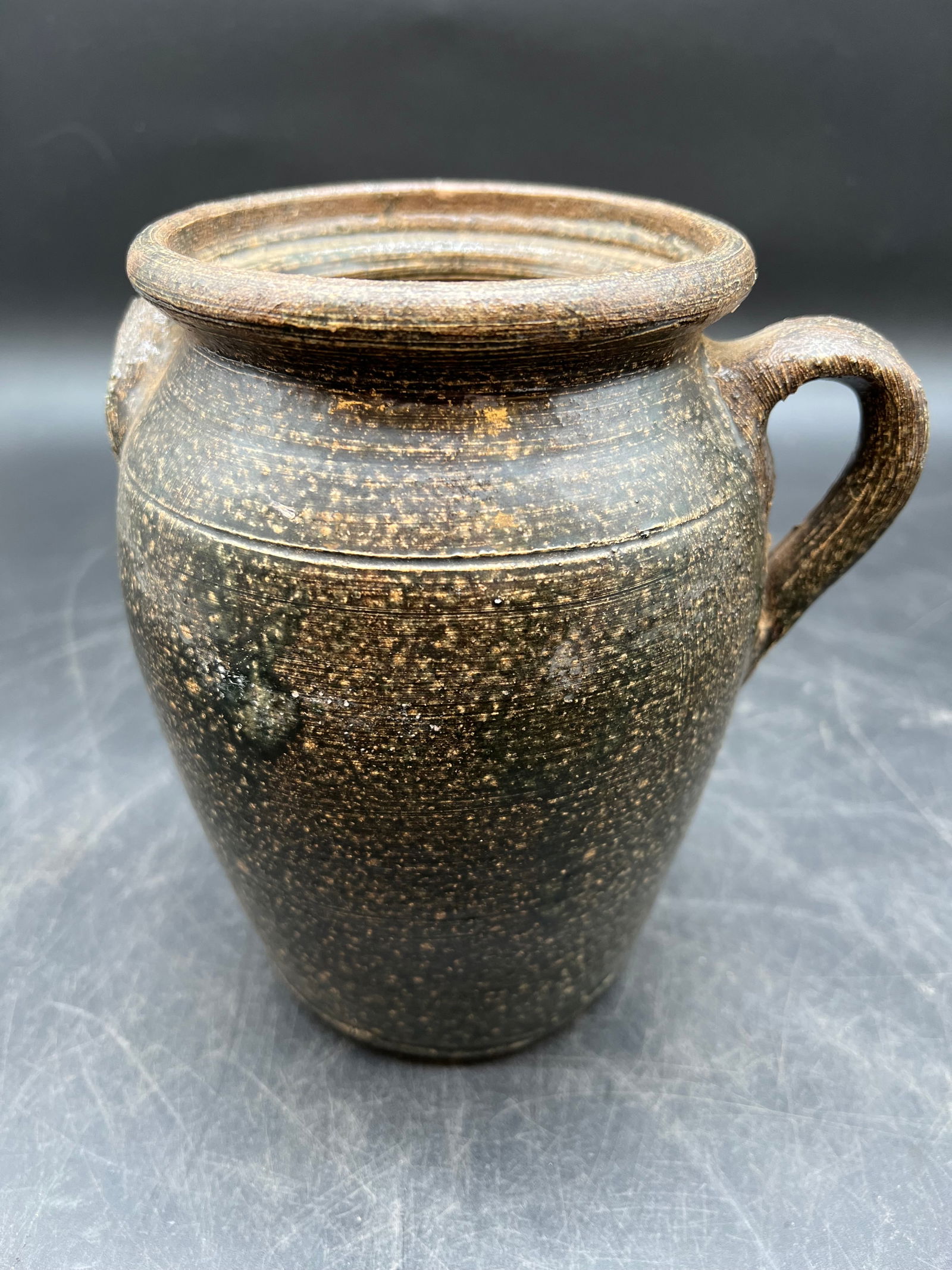 Stoneware Crock: Stoneware Crock. Brown glaze. Signed Bobby Ferguson Gillsville, GA