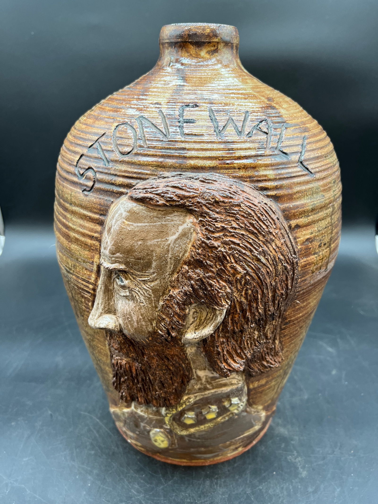 Harry and Anne Wheeler 2008 Stoneware Pottery Jug: Harry and Anne Wheeler 2008 Stoneware Pottery Jug. Stonewall Jackson