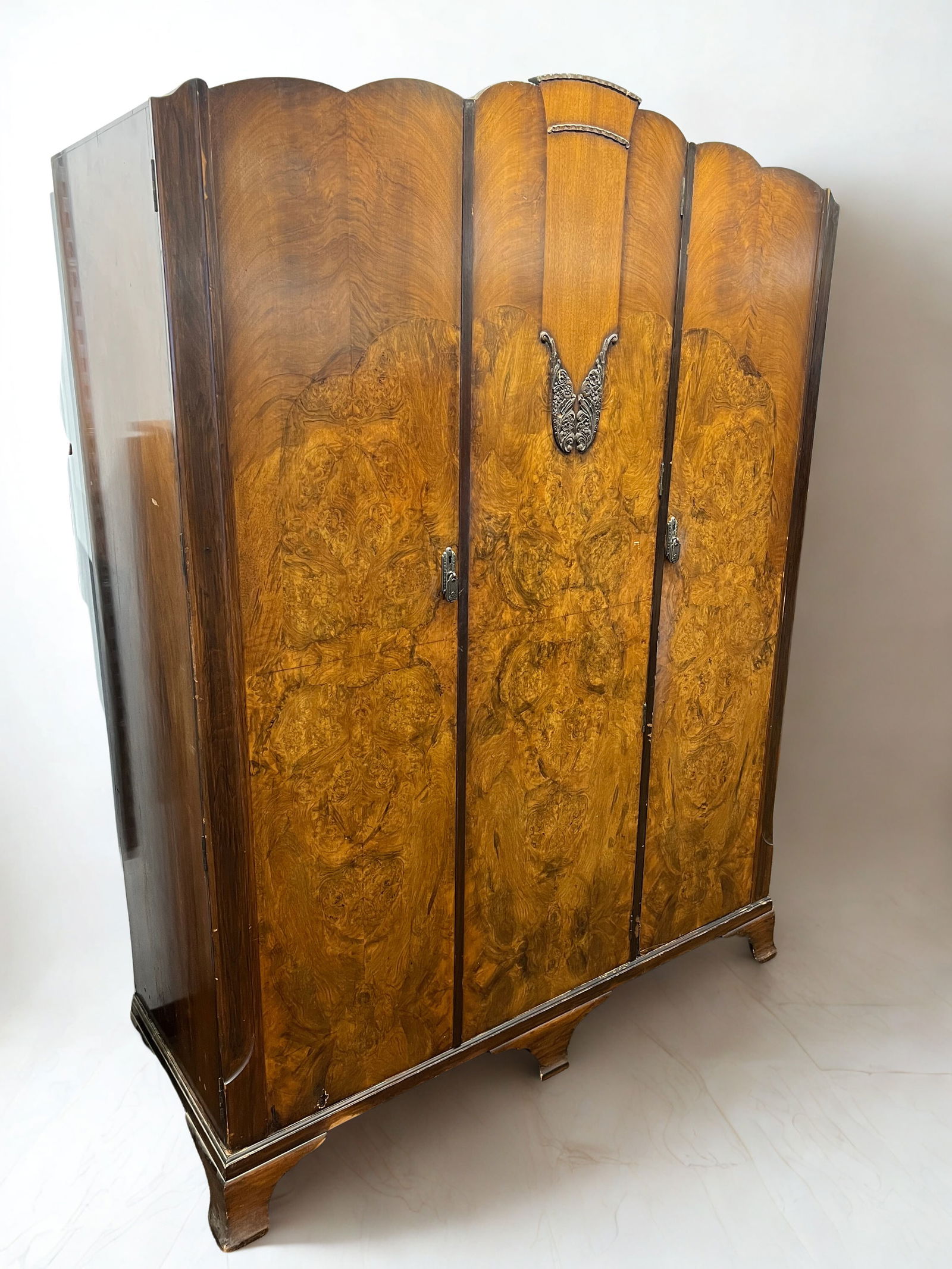 Burl Walnut ARmoire: Burl Walnut ARmoire. 3 door.
