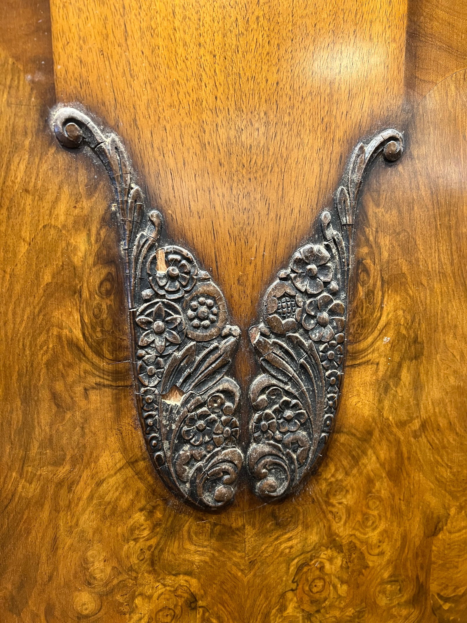 Burl Walnut Art Deco Armoire - 5