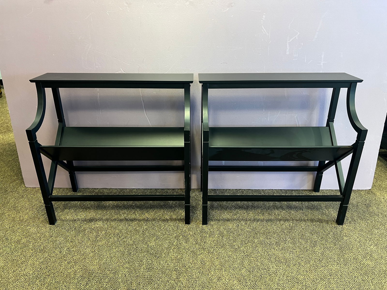 Pair of Black Shelfs: Pair of Black Shelfs