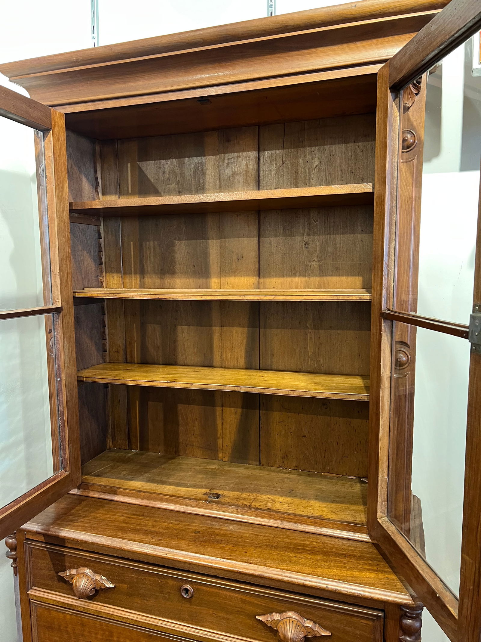 Walnut Stepback Cupboard - 4
