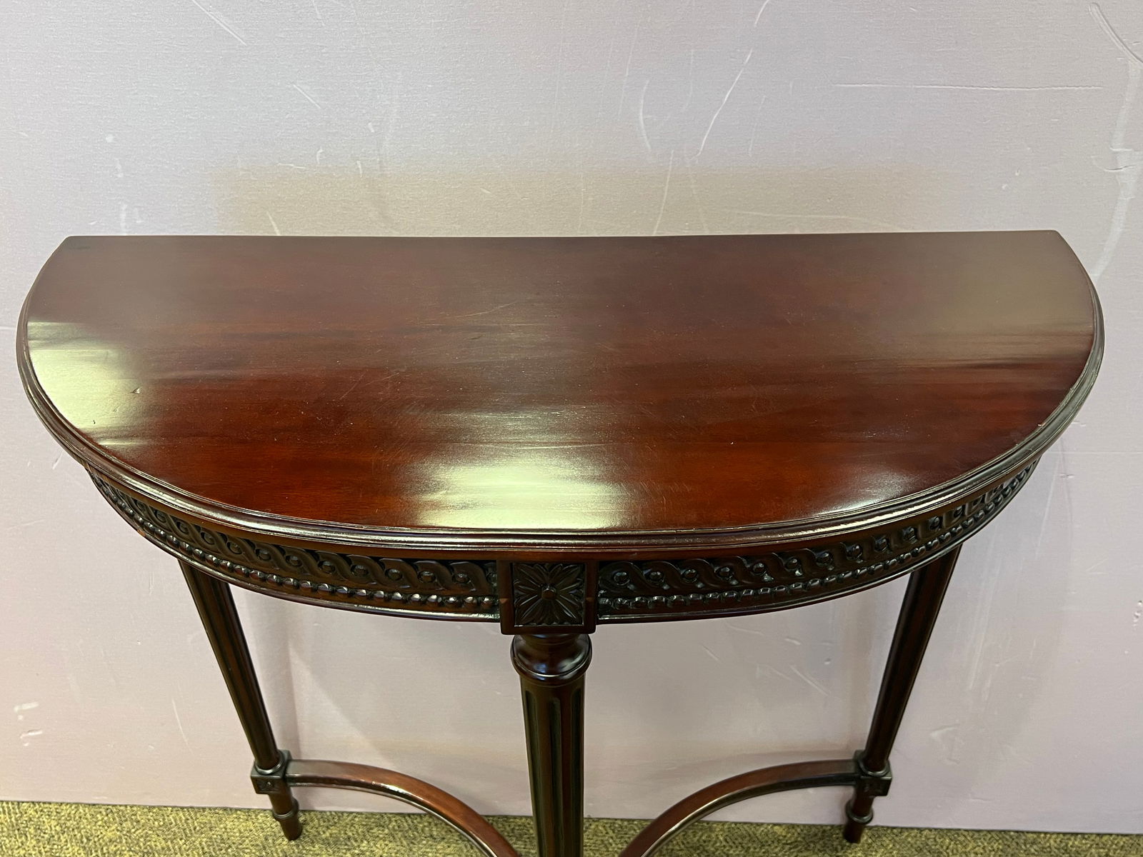 Mahogany Demilune Table - 3