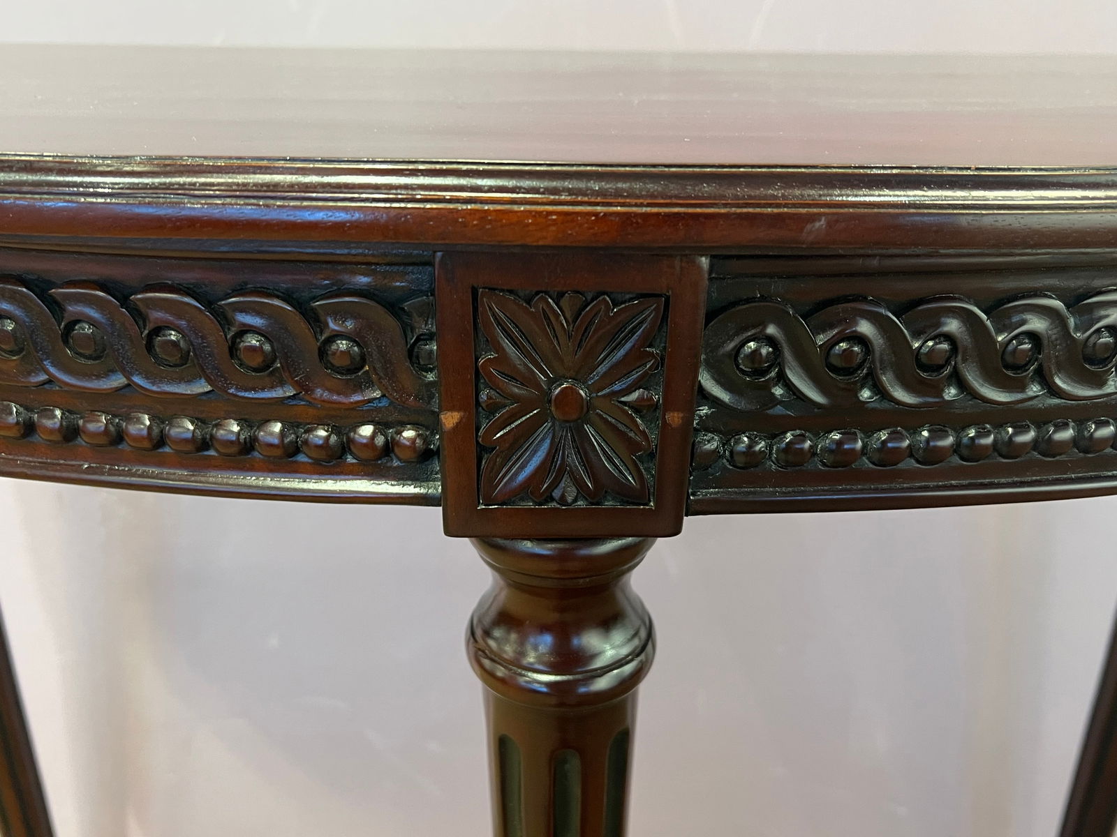 Mahogany Demilune Table - 4