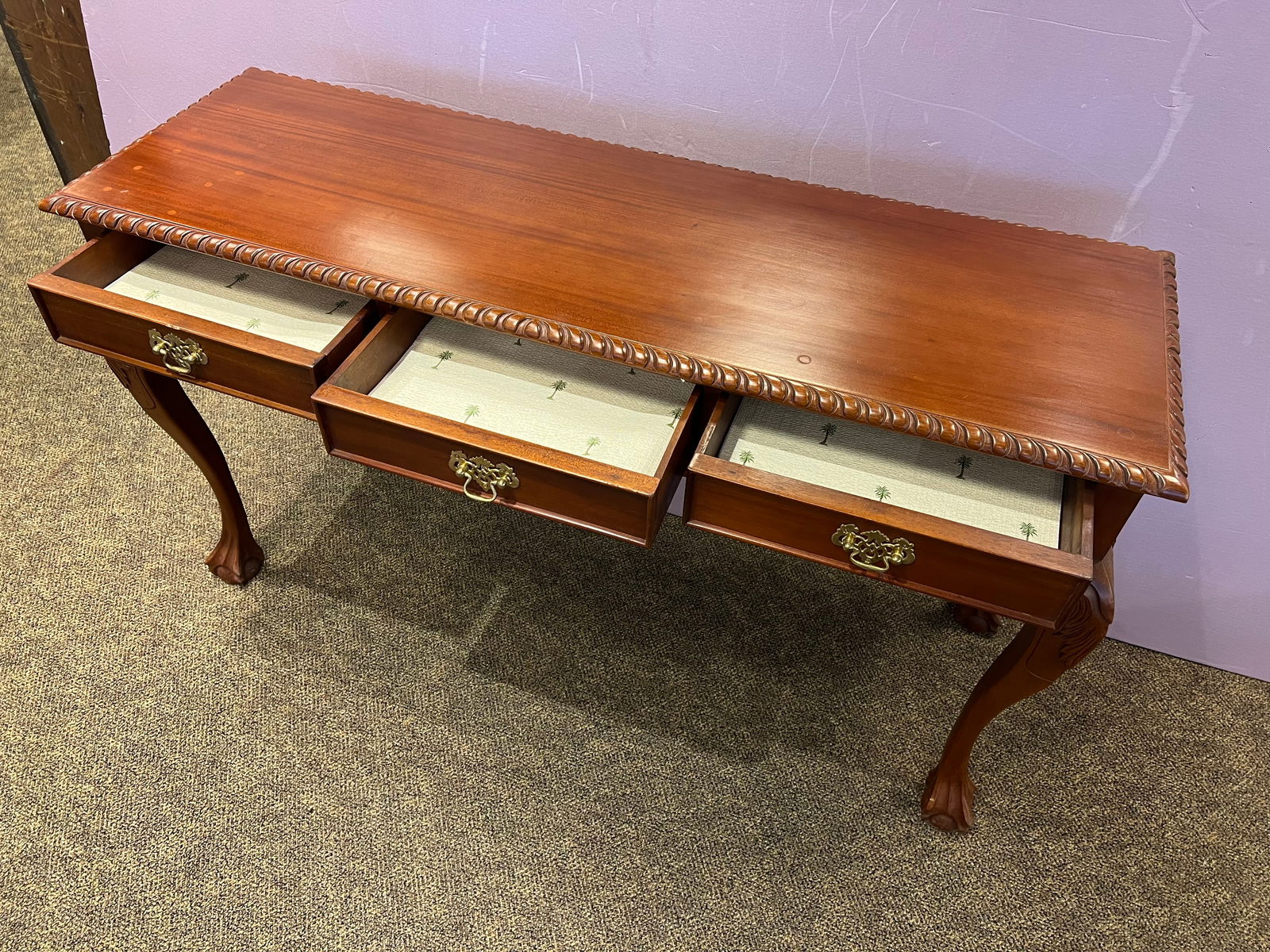 Mahogany Chippendale Style Sofa Table - 4