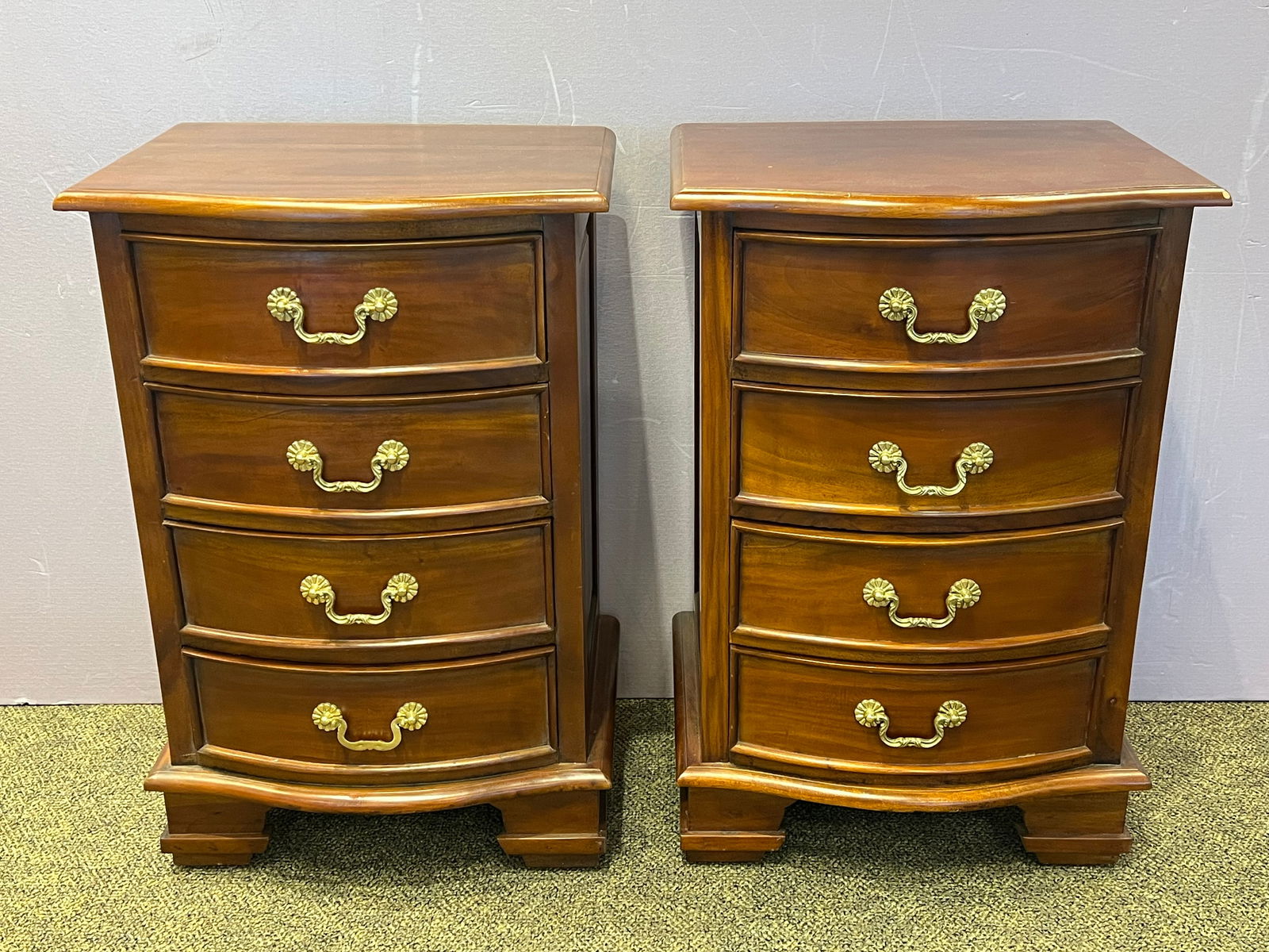 Pair of Mahogany Nightsgtands: Pair of Mahogany Nightsgtands. 4 drawers. Matched pair
