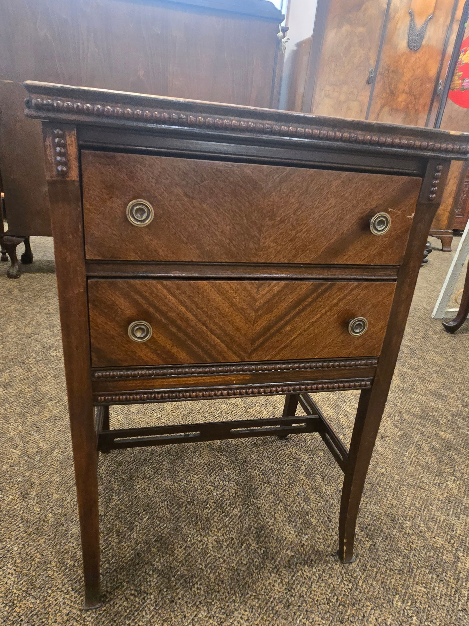 French Walnut Nightstand (1 of 3)
