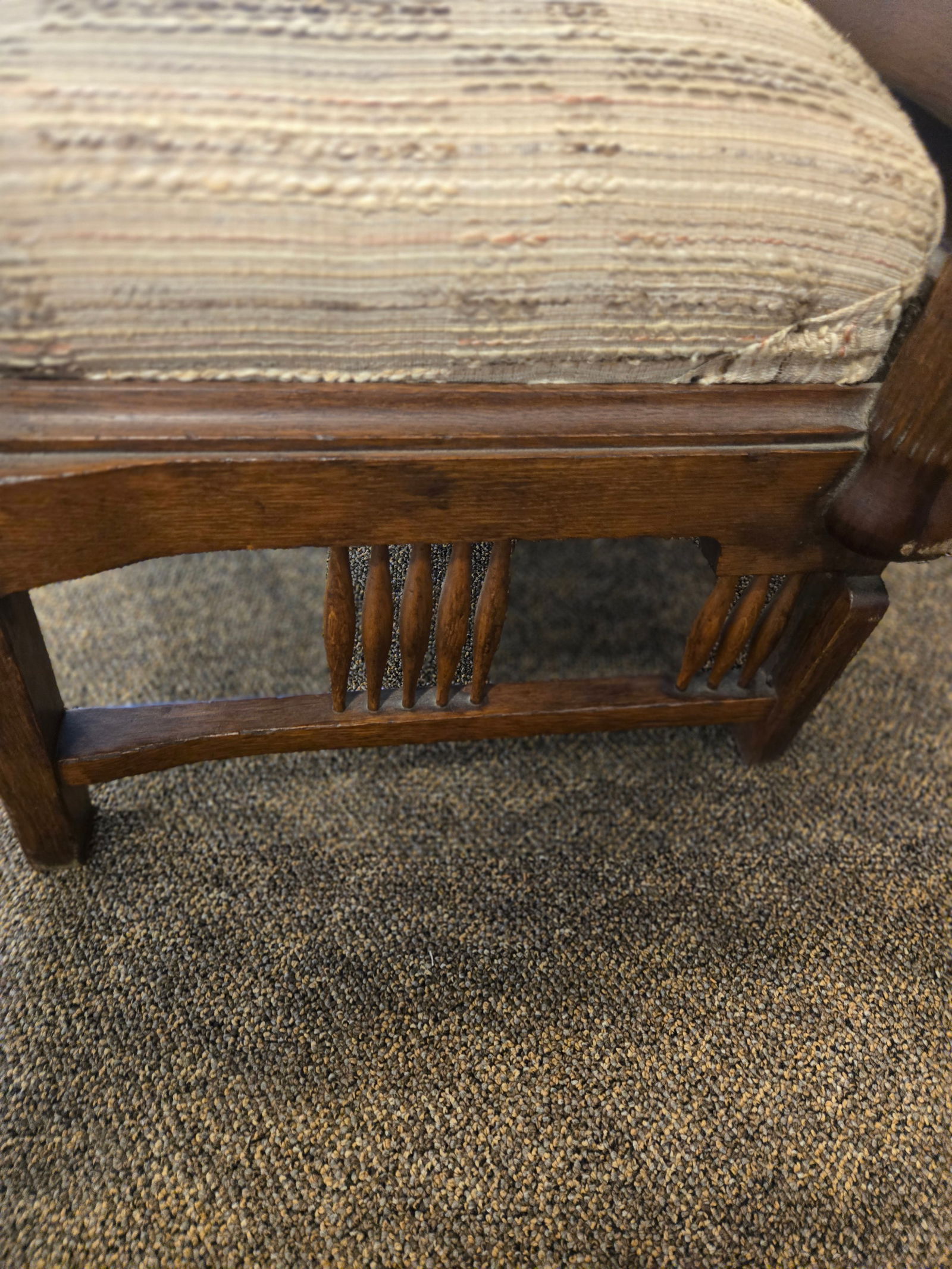 Oak Upholstered Settee - 4