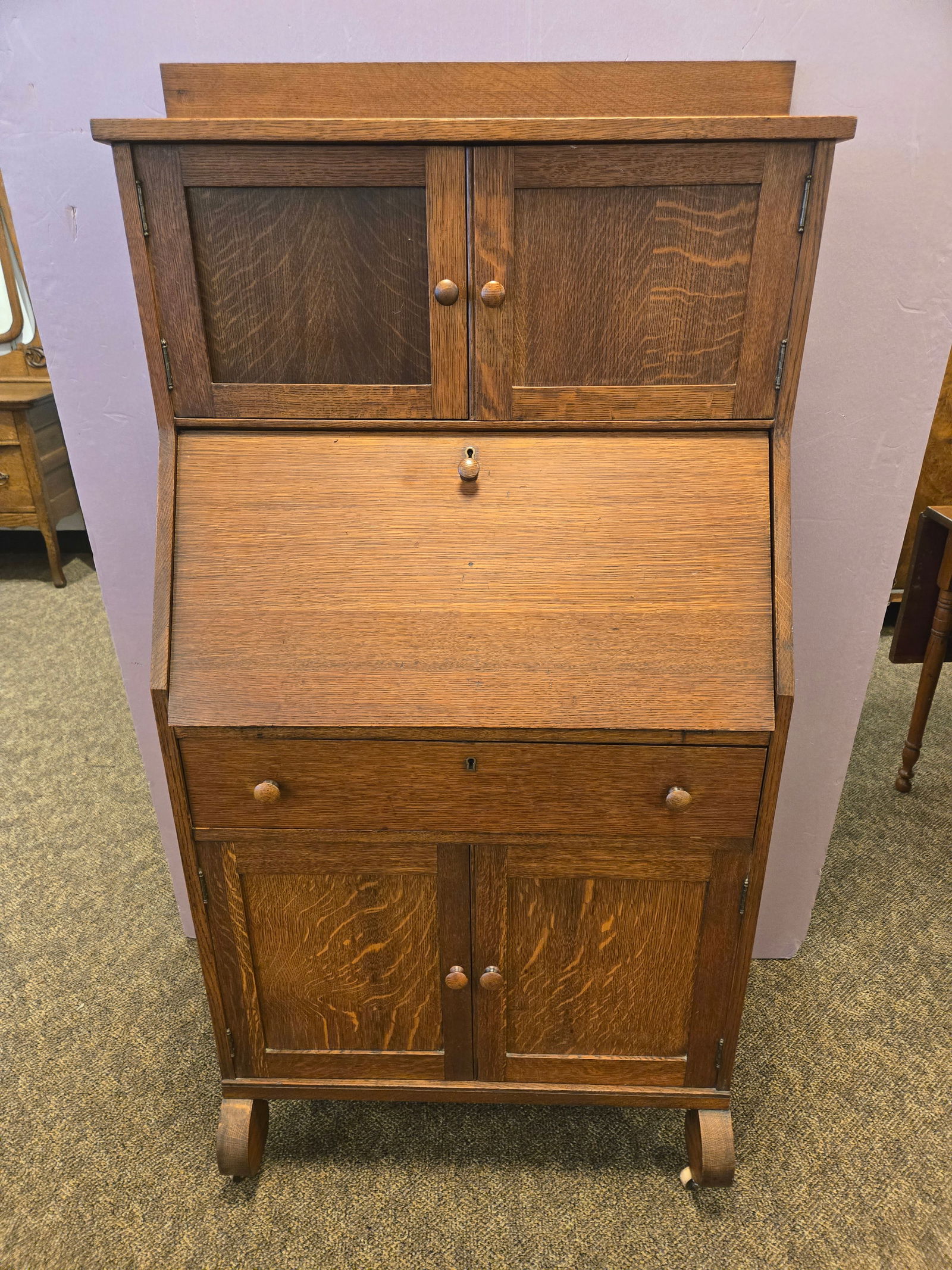 Oak Secretary Desk (1 of 6)