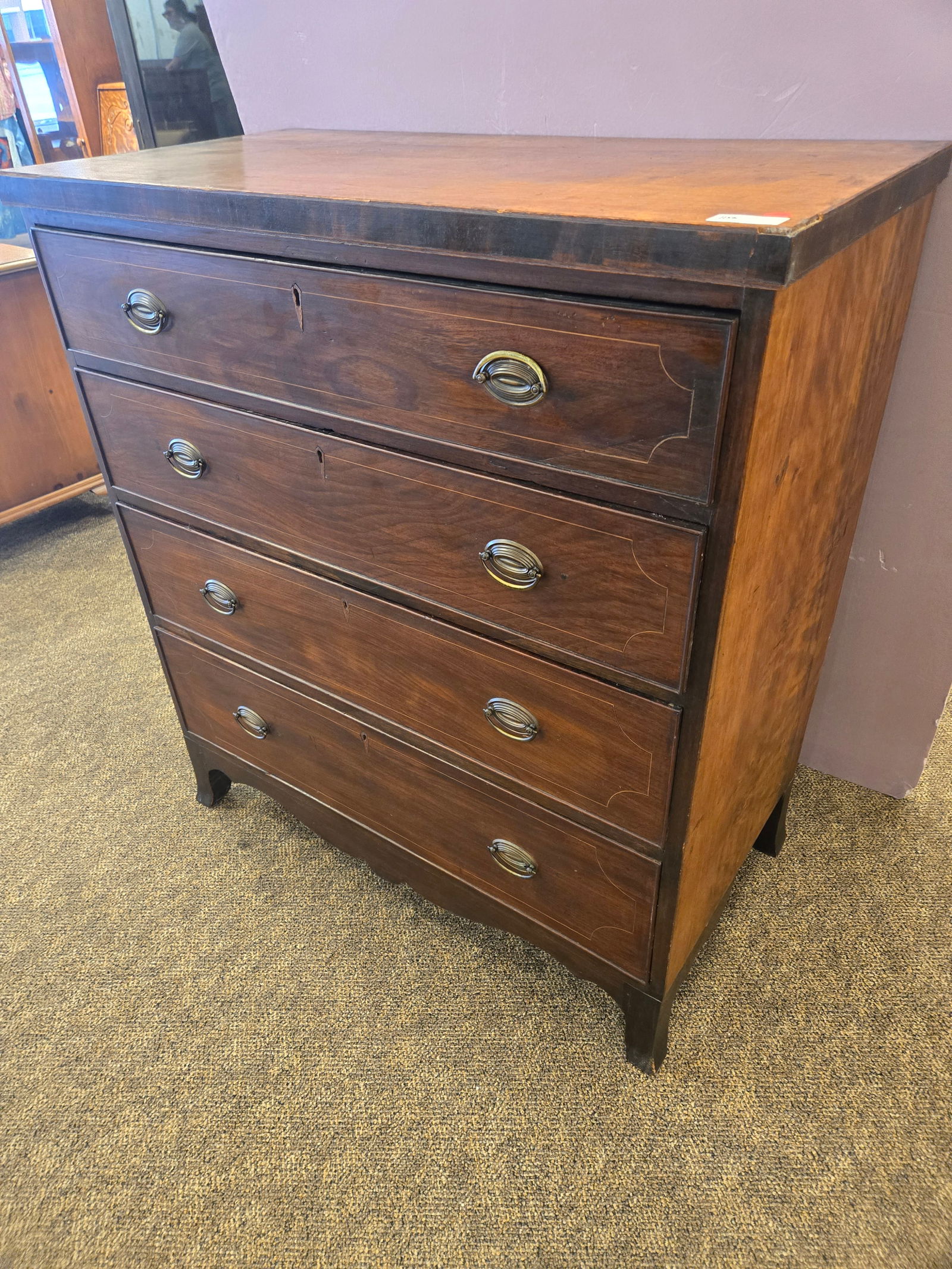 Period Mahogany 4 Drawer Chest (1 of 6)